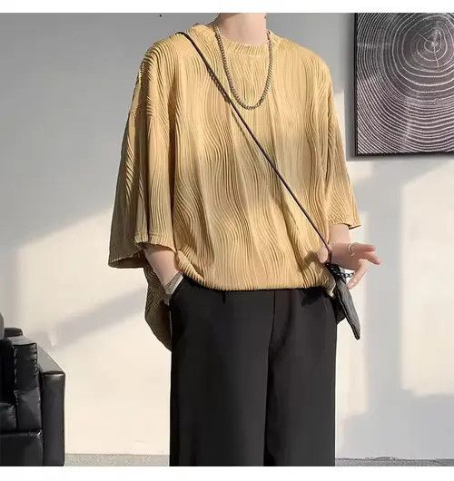 Japanese Brand Hirakawa x Emi 💎 Korean Wave Pleated Relaxed Tee T-shirt Size US L / EU 52-54 / 3 - 7 Thumbnail