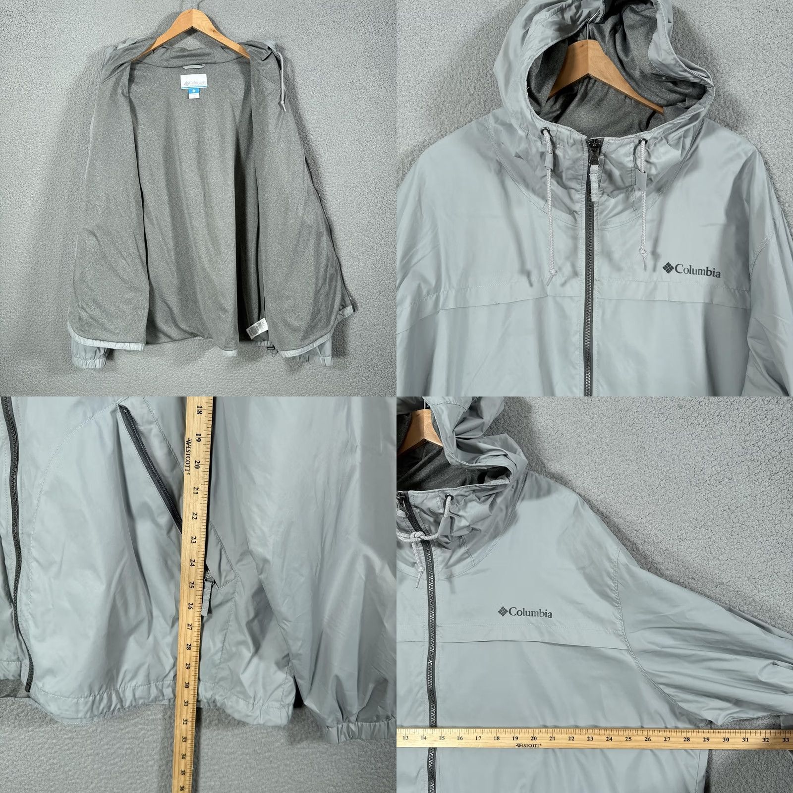 Vintage Columbia Oroville Creek Jacket Mens 2XL Gray Lined Hooded Waterproof Windbreaker Jacket Size US XXL / EU 58 / 5 - 8 Thumbnail