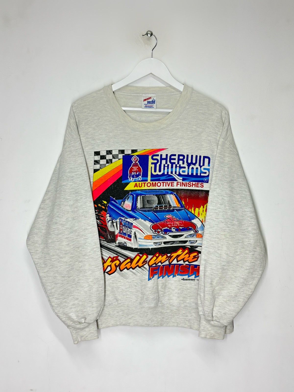 NASCAR Vintage 90s Nascar USA Boxy Crewneck Sweatshirt Size US L / EU 52-54 / 3 - 1 Thumbnail