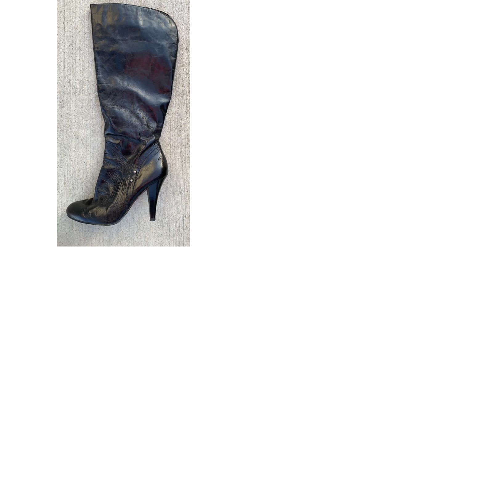 Nine West VINTAGE Nine West Black Leather Distressed Knee High Boots M Size US 8 / IT 38 - 11 Thumbnail