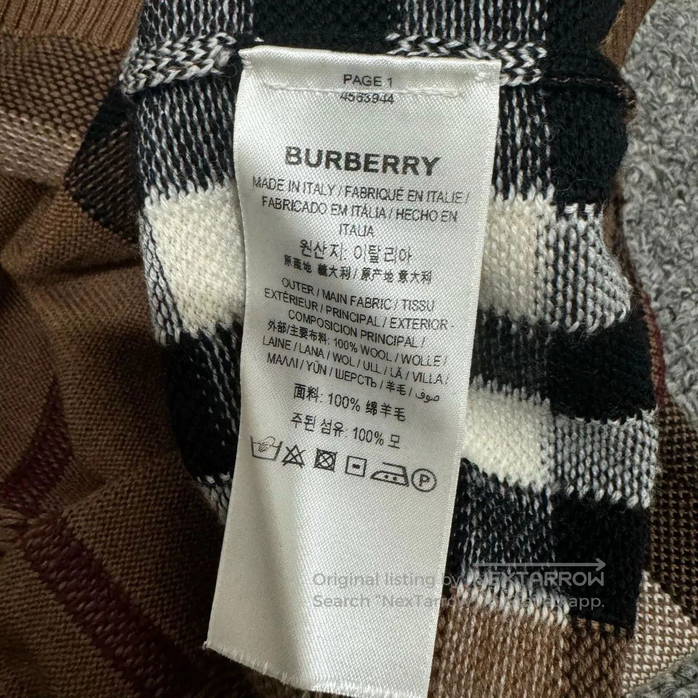 Burberry Burberry Classic Check Wool Sweater. Size US M / EU 48-50 / 2 - 4 Thumbnail