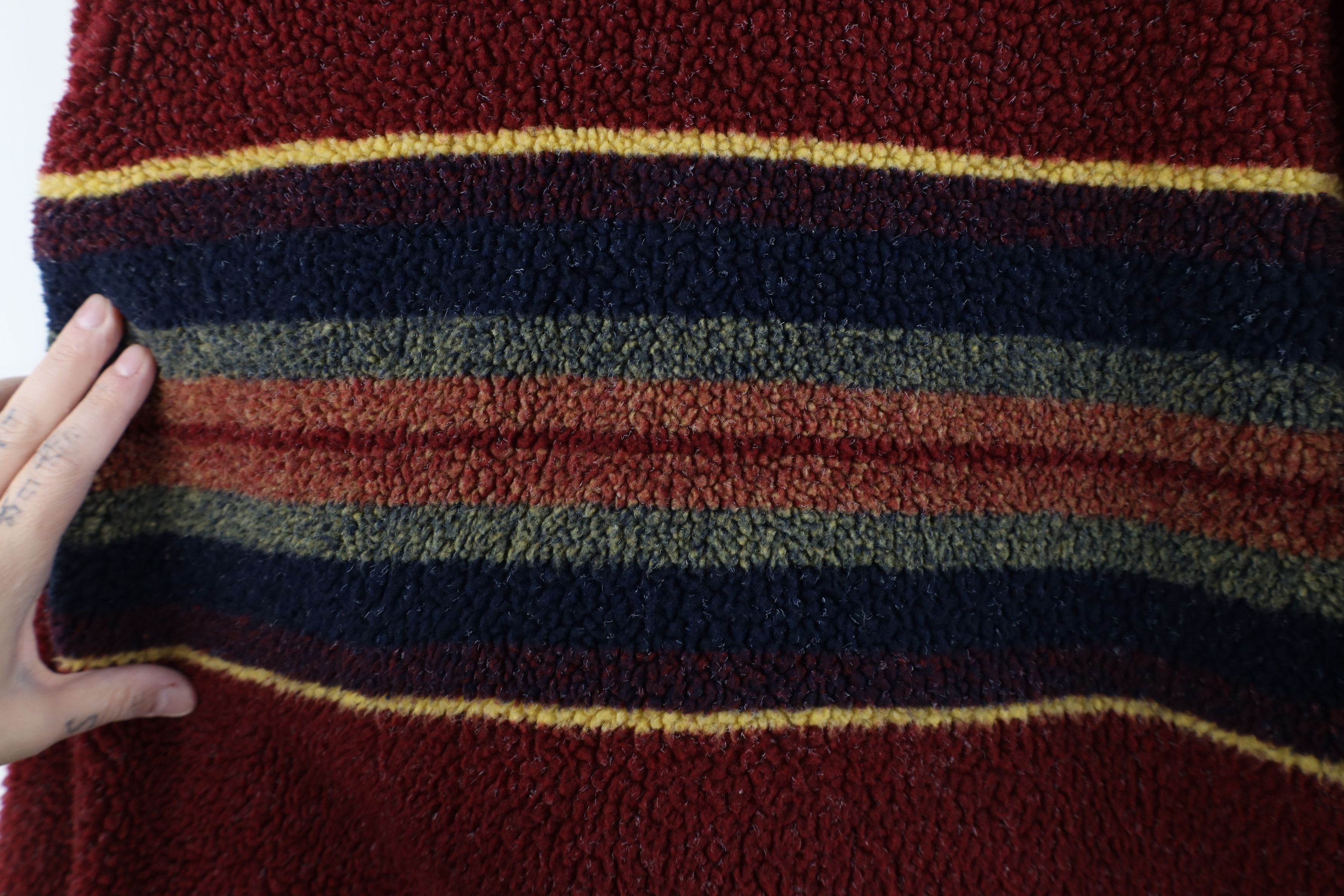 Vintage Vintage 90s Streetwear Striped Deep Pile Fleece Sweater Size L / US 10 / IT 46 - 9 Thumbnail
