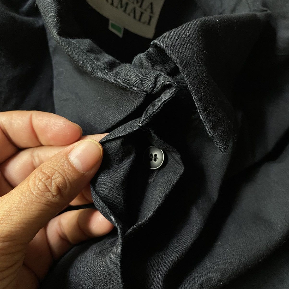 Norma Kamali Norma Kamali Long Sleeve Black Collar Shirt Size XL / US 12-14 / IT 48-50 - 6 Thumbnail