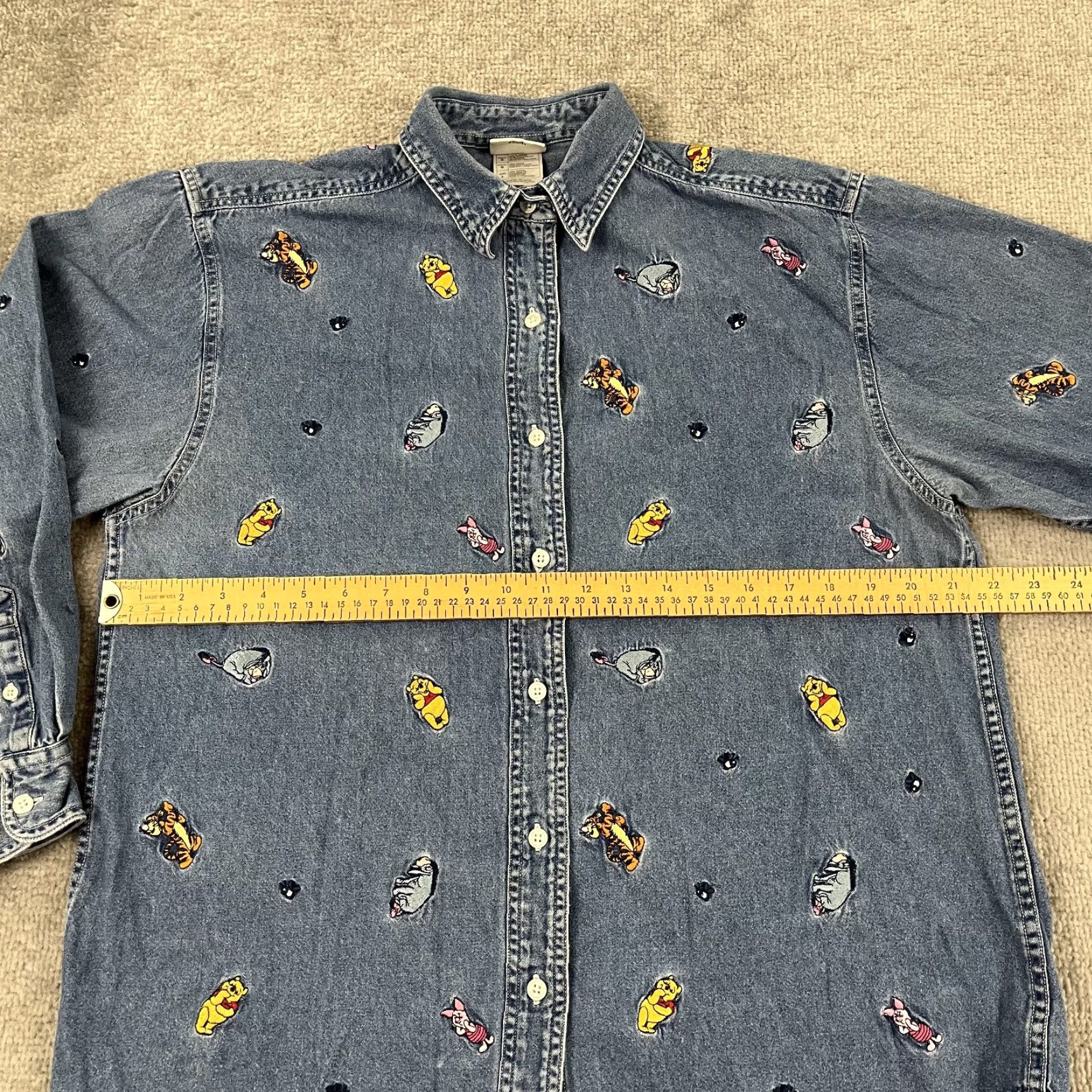 Disney VINTAGE Winnie The Pooh Shirt Womens Large Blue Denim Embroidered Tigger Eeyore Piglet Disney Size L / US 10 / IT 46 - 6 Thumbnail