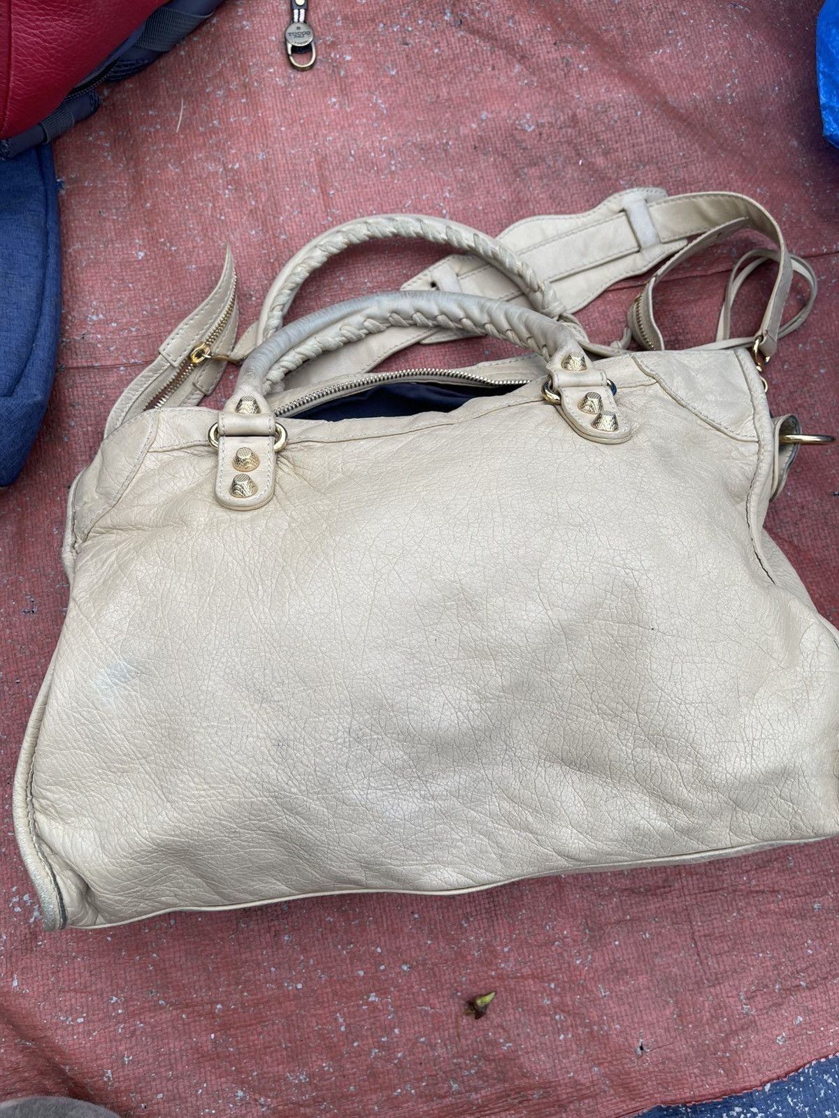 Balenciaga Balenciaga City Motorcycle Beige Handbag Size ONE SIZE - 8 Thumbnail