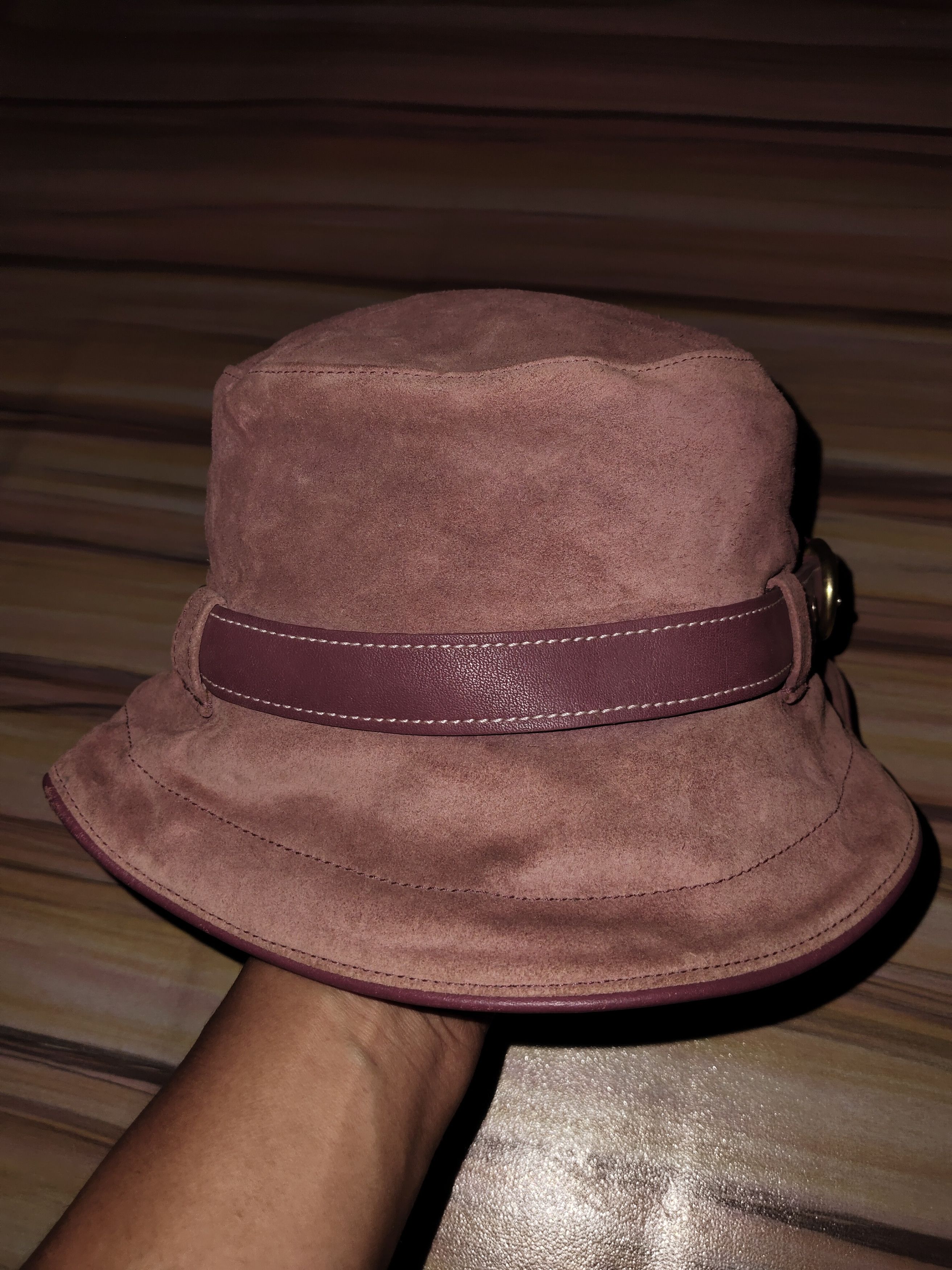 Coach COACH Plain Suede Leather Hat Size ONE SIZE - 2 Thumbnail