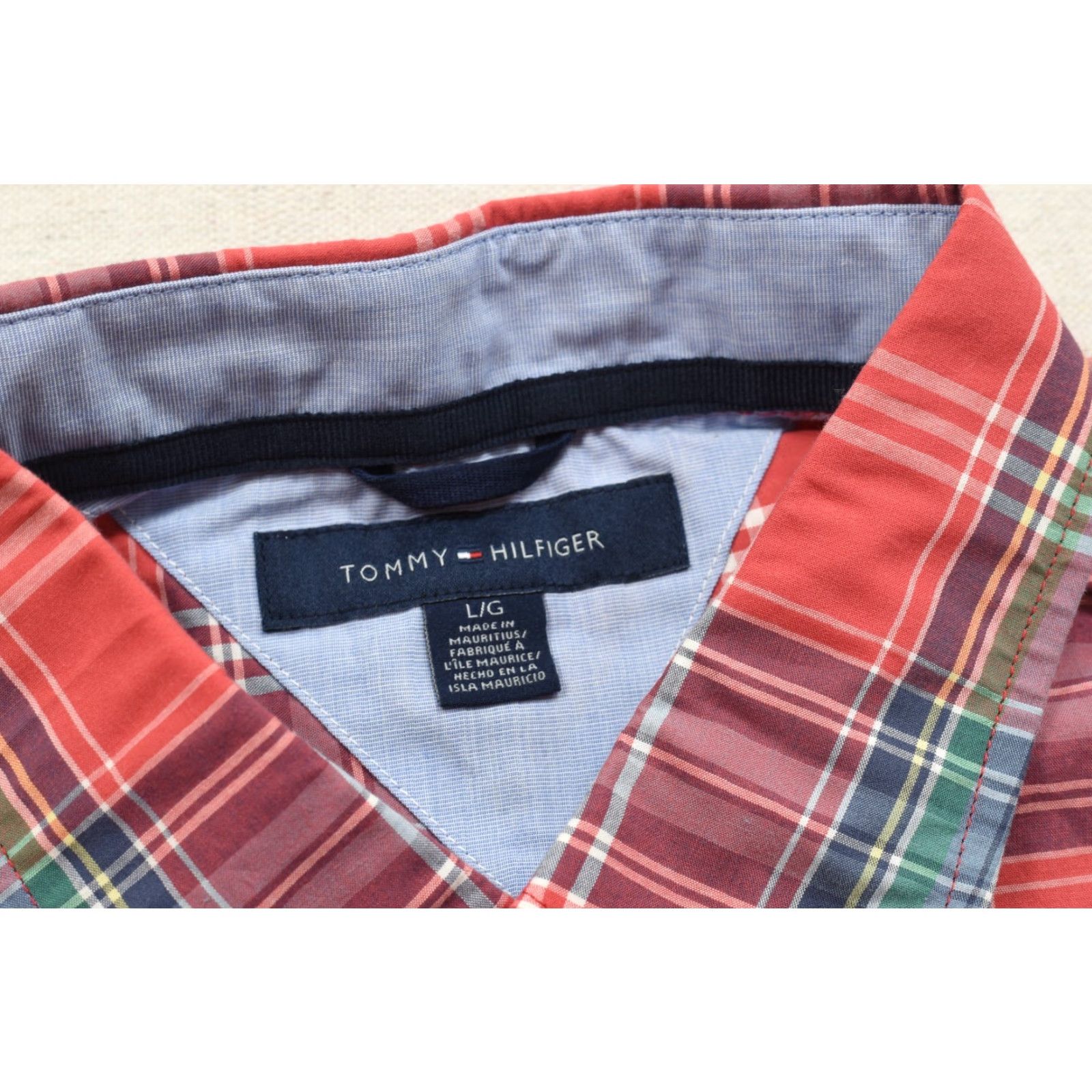 Tommy Hilfiger Tommy Hilfiger Shirt Mens L Red Blue Green Plaid Long Sleeve Button Down Casual Pocket Cotton Woven Buttons Multicolor Tommy Jeans Style Size US L / EU 52-54 / 3 - 8 Thumbnail