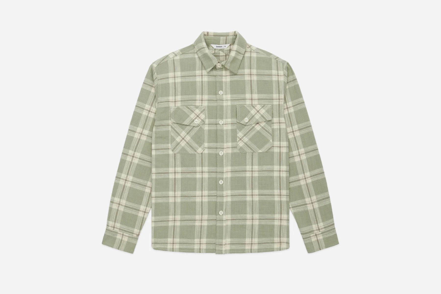 3sixteen 💚 3sixteen Crosscut Flannel Seafoam Green Slub Check NEW Size US M / EU 48-50 / 2 - 1 Thumbnail