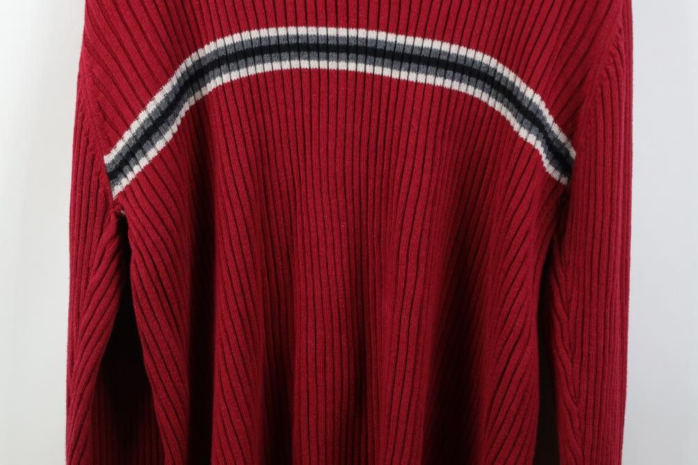 Gap Vintage 90s Gap Cotton Ribbed Knit Crewneck Sweater Red Size US XXL / EU 58 / 5 - 13 Thumbnail