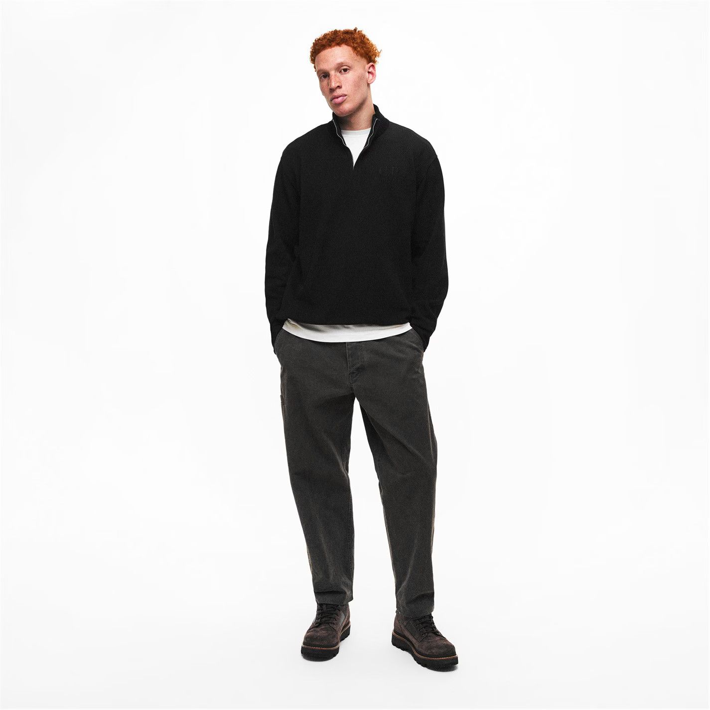 C.P. Company o1g2r1mq0426 Polo Collar Sweatshirt in Black Size US L / EU 52-54 / 3 - 5 Thumbnail