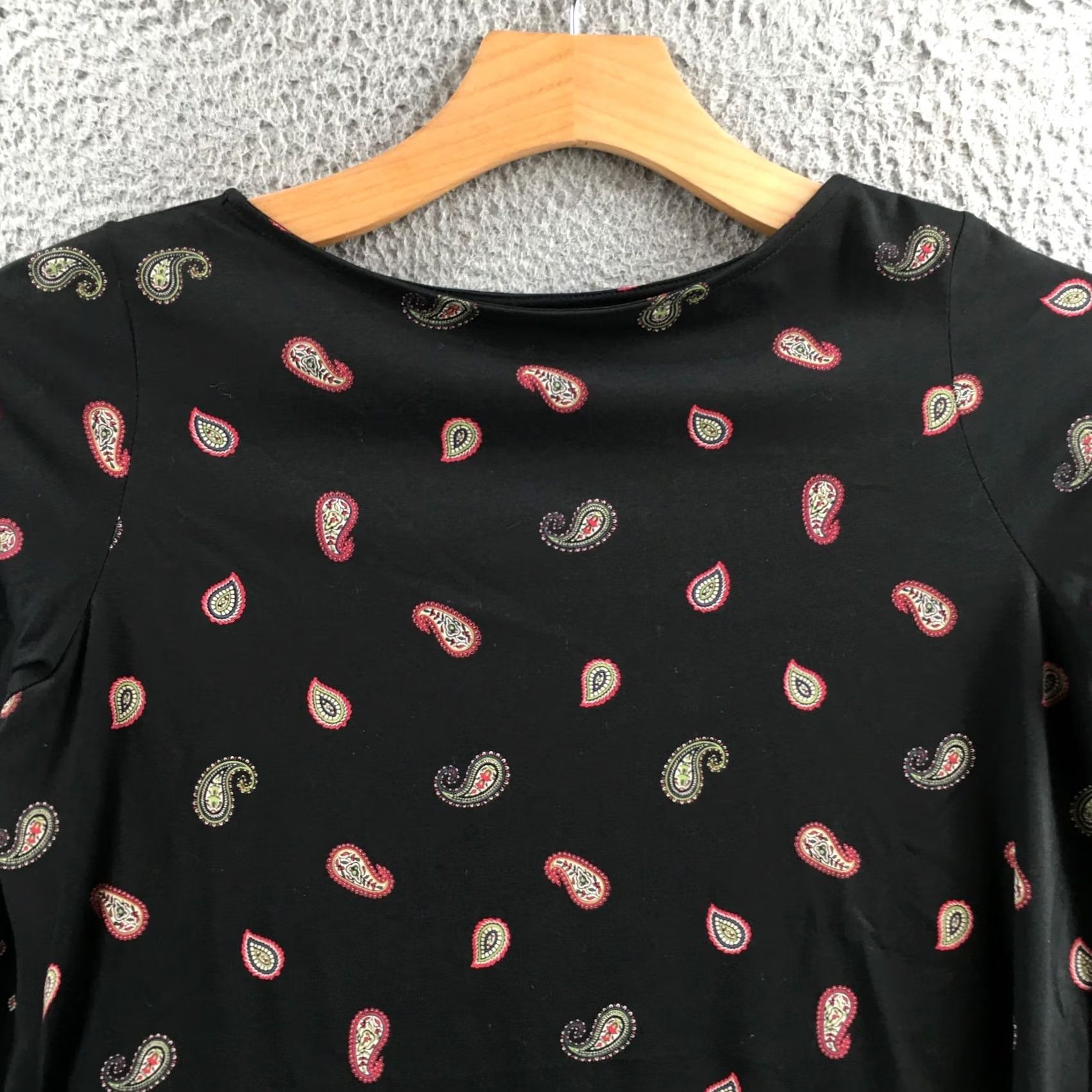 J. Jill JjIll Blouse Womens Small Black Paisley Long Sleeve Pullover Casual Shirt Size S / US 4 / IT 40 - 2 Thumbnail
