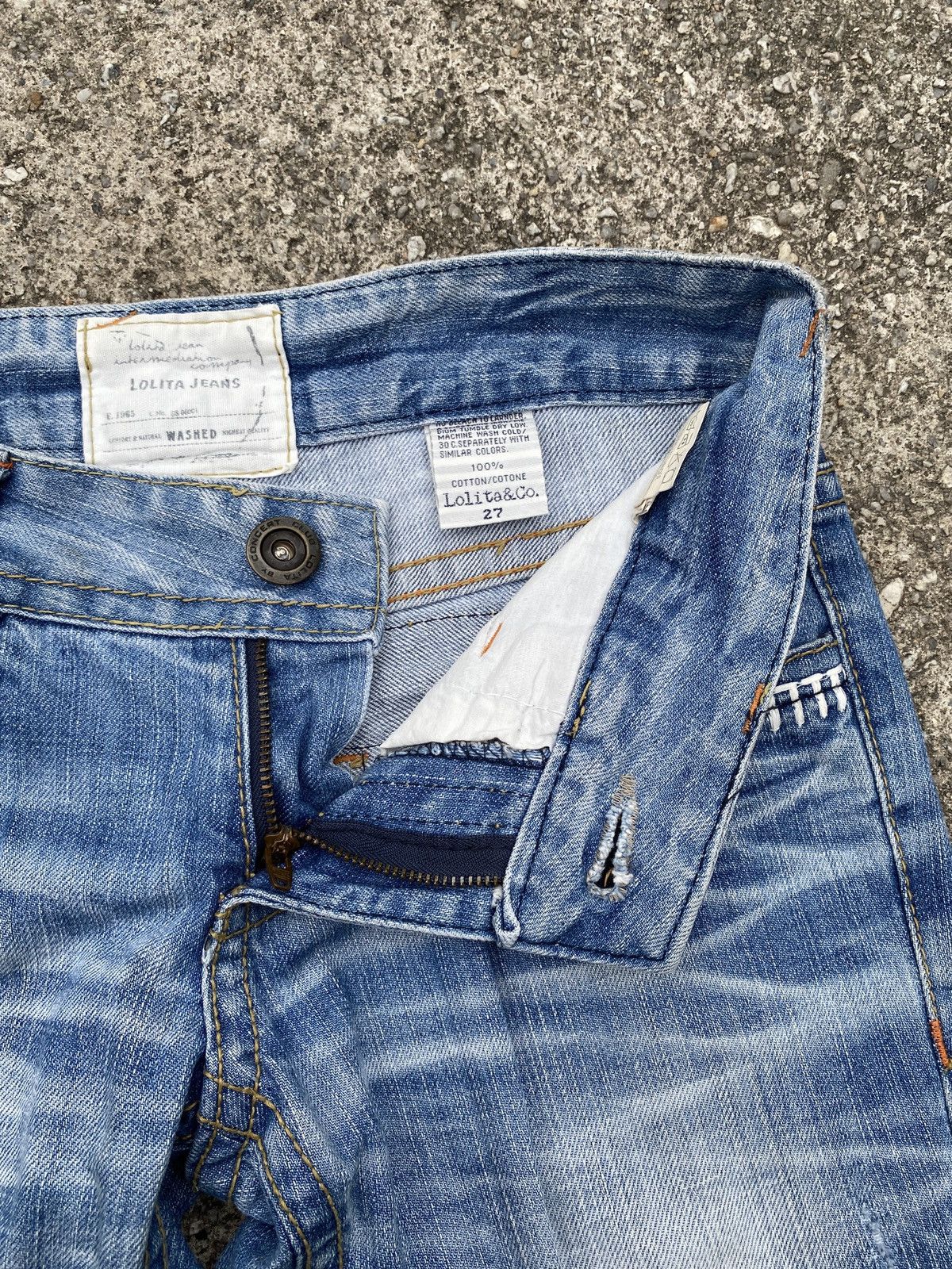 If Six Was Nine × Japanese Brand × Tornado Mart 1990s - Lolita Jeans Japan Claws Mark Washed Flare Denim Size US 29 - 16 Thumbnail