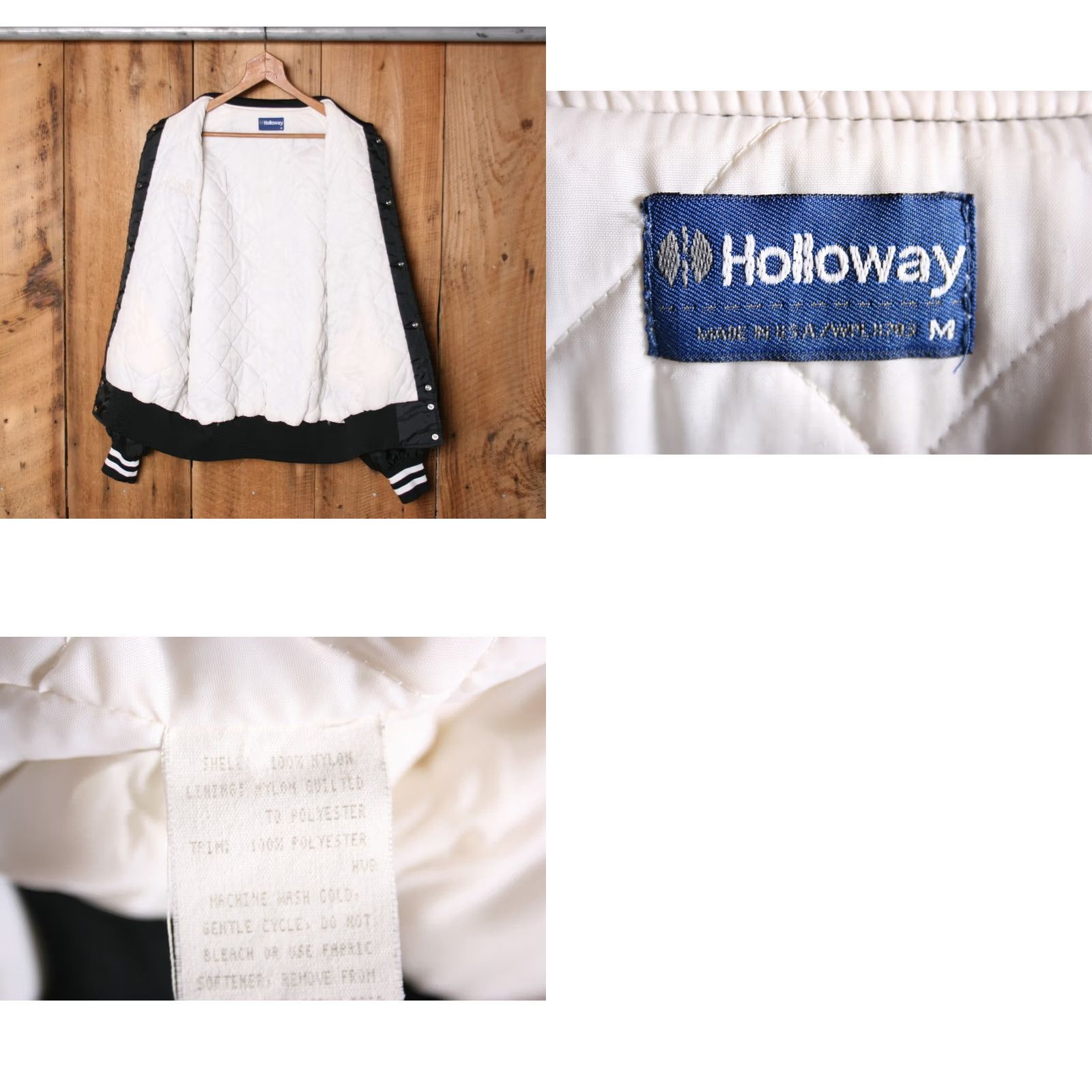 Holloway VINTAGE Holloway Barb Embroidered Name ART Quilt Lined Bomber Jacket Sz. M Jacket Unisex Adults XS? Size US M / EU 48-50 / 2 - 8 Thumbnail