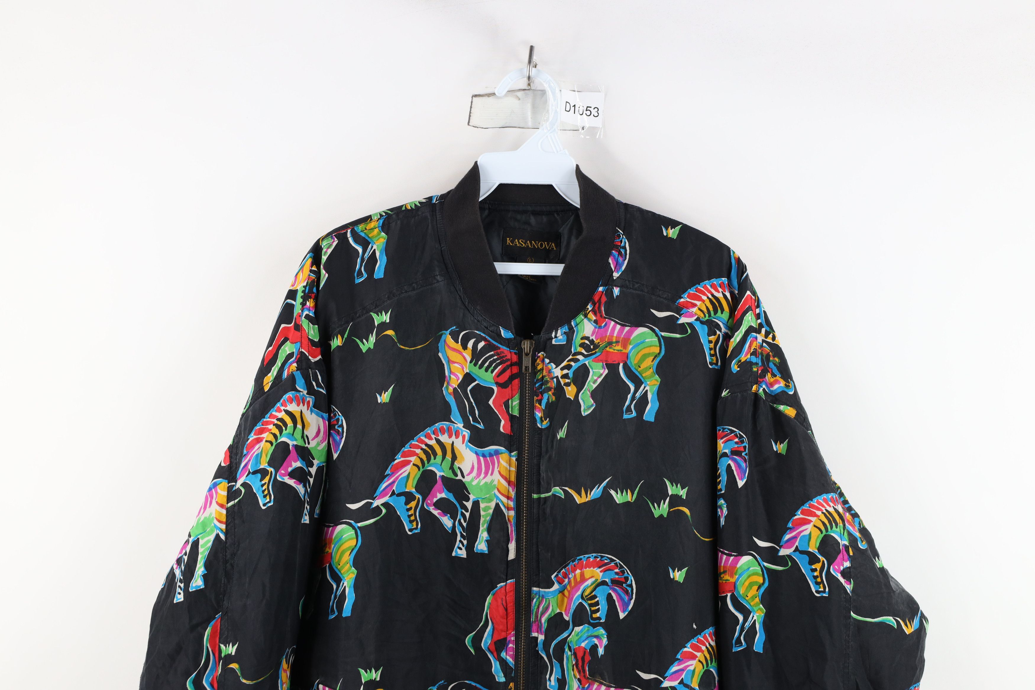 Vintage Vintage 90s Streetwear Rainbow Zebra Full Zip Bomber Jacket Size L / US 10 / IT 46 - 2 Thumbnail