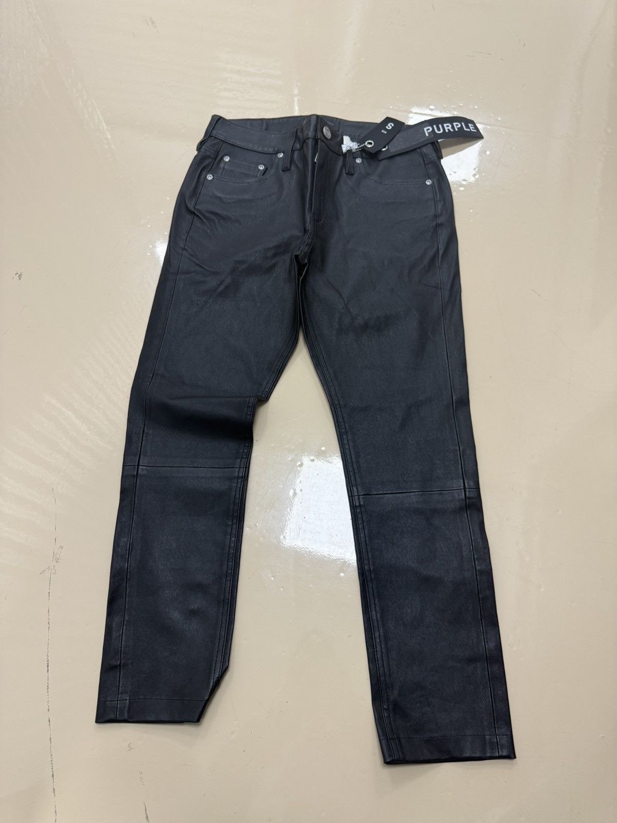 Other Purple Brand Black Tag Stretch Leather Jeans Size 26" / US 2 / IT 38 - 1 Thumbnail