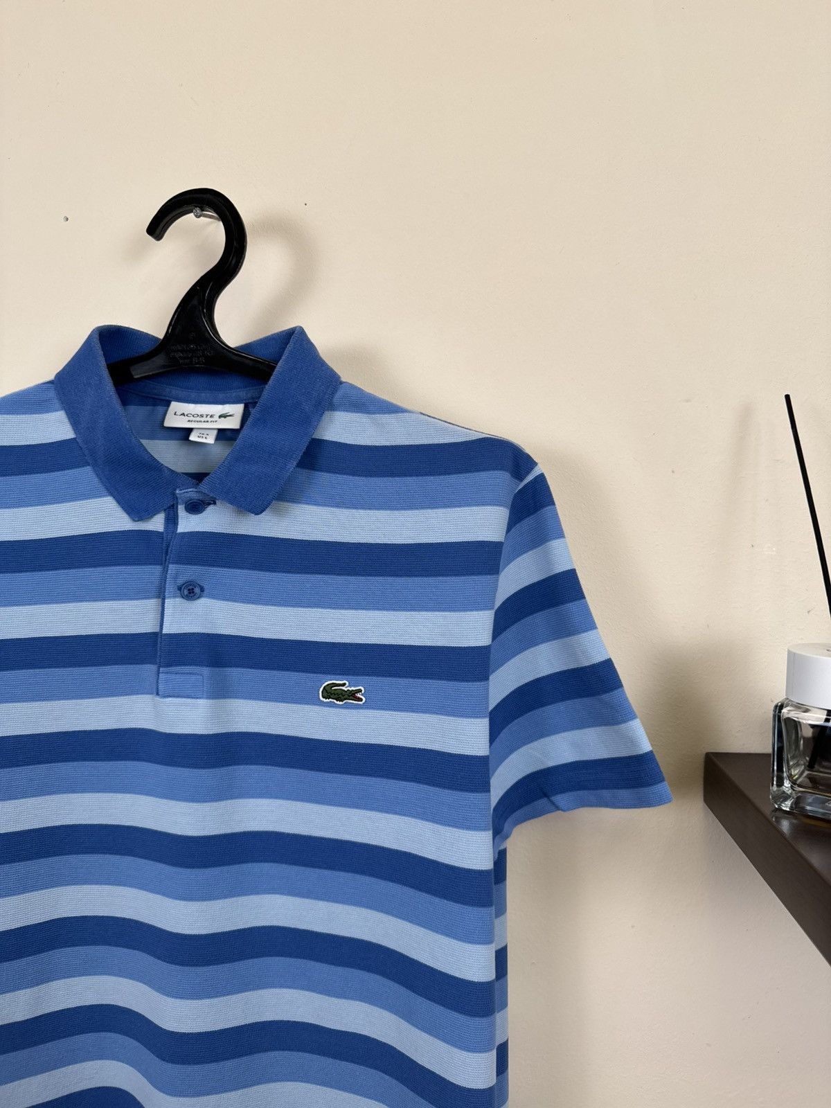 Other 🇫🇷 Lacoste Polo T shirt Striped Blue Sz L Luxury Casual Size US L / EU 52-54 / 3 - 7 Thumbnail