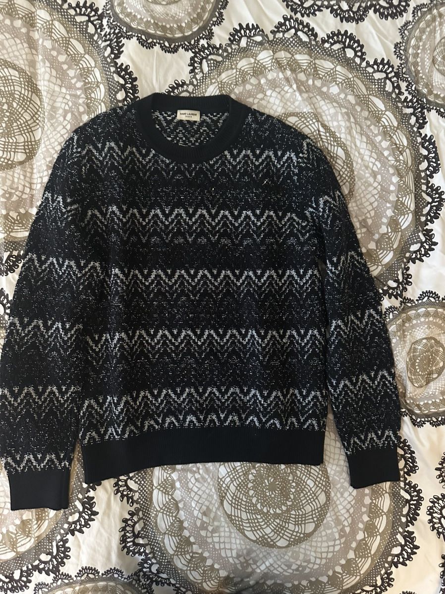 Saint Laurent Paris Zig Zag Sweater Size US L / EU 52-54 / 3 - 1 Thumbnail
