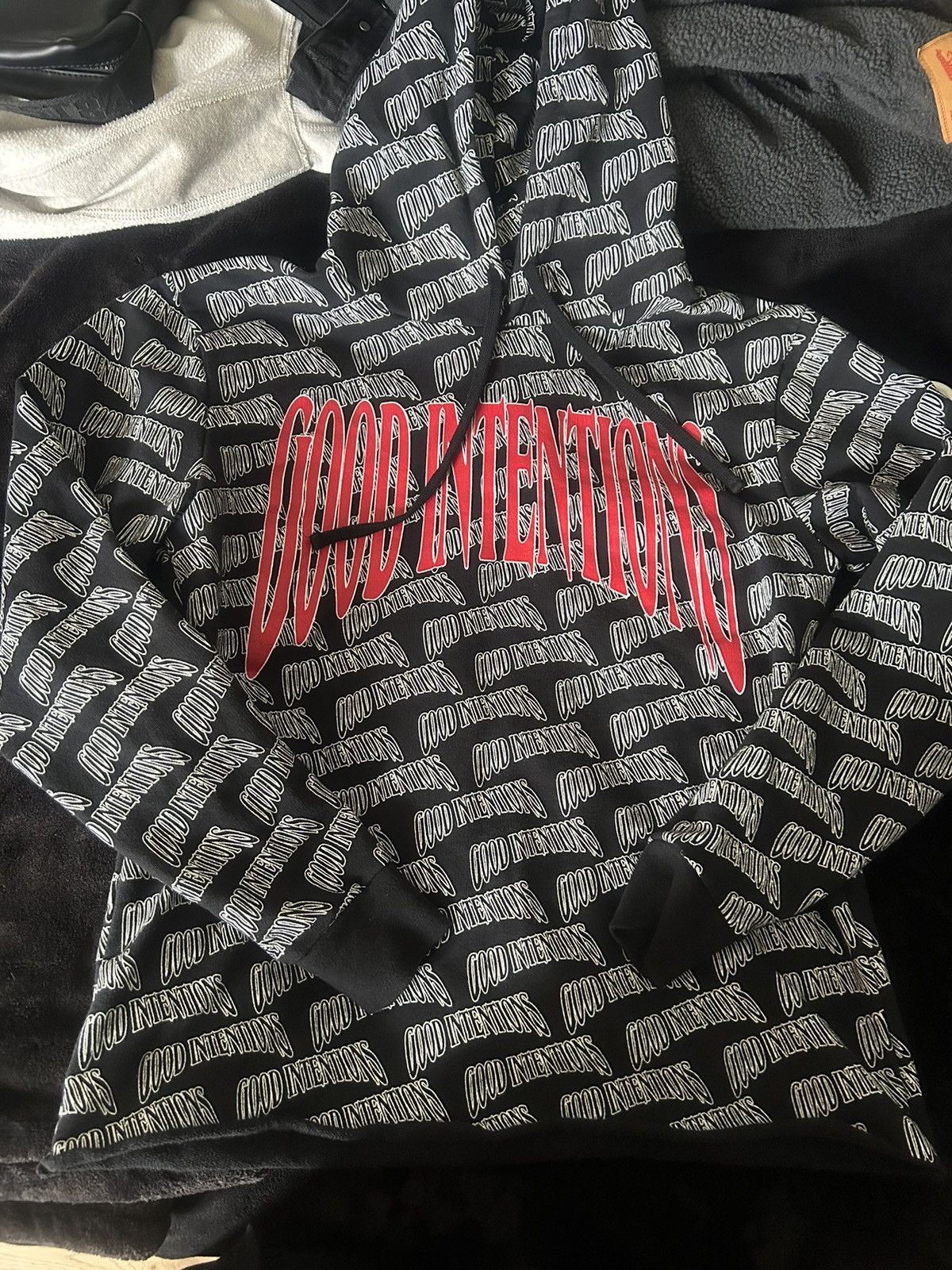 Streetwear Vintage Vlone Good Intentions Nav x Vlone hoodie Grailed