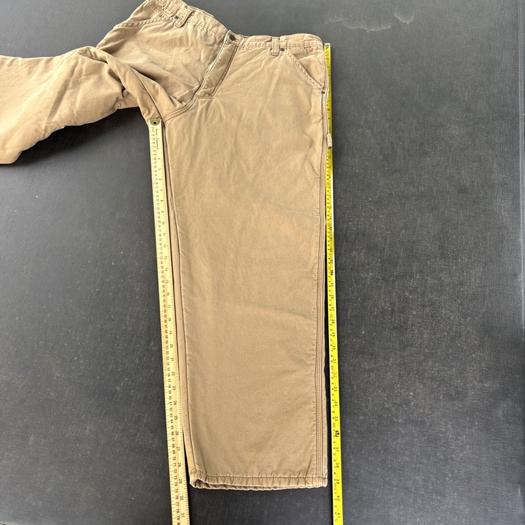 Wrangler VINTAGE Wrangler Men's 38x30 Carpenter Pants Fleece Lined Brown Relaxed 94GRWAO Size US 38 / EU 54 - 2 Thumbnail