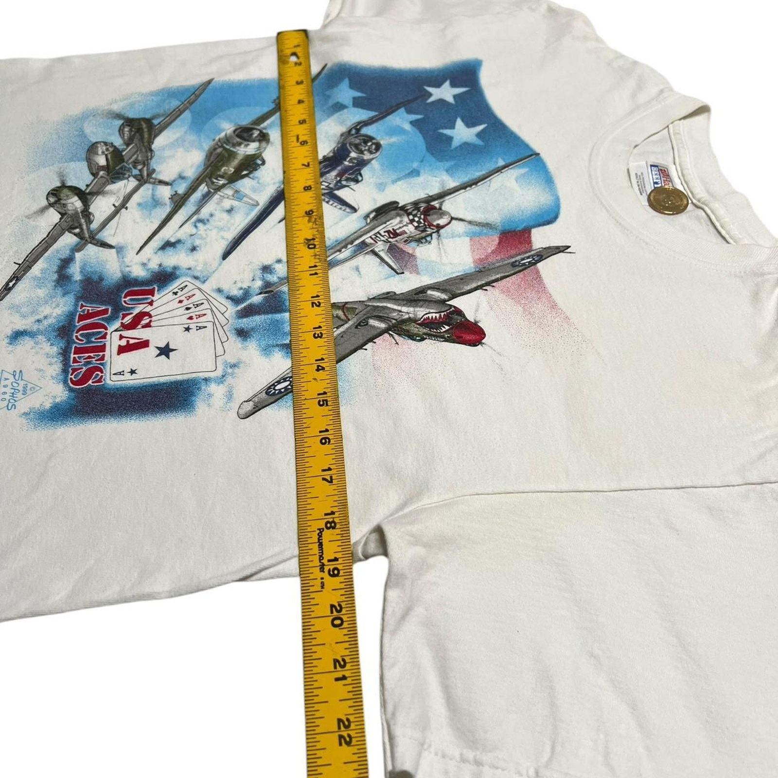 Hanes Vintage Sophos 90s Men Sz M USA Aces Airplane Tee Shirt M Size US M / EU 48-50 / 2 - 6 Thumbnail