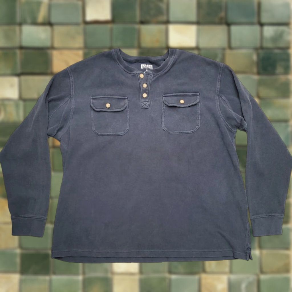 Duluth Trading Company Duluth Trading Co Shirt Mens XL Blue Ribbed Henley 100% Cotton Flap Pocket Gorp Mens XL Blue Henley Shirt Knit Cotton USA Classic Outdoor Size US XL / EU 56 / 4 - 1 Thumbnail