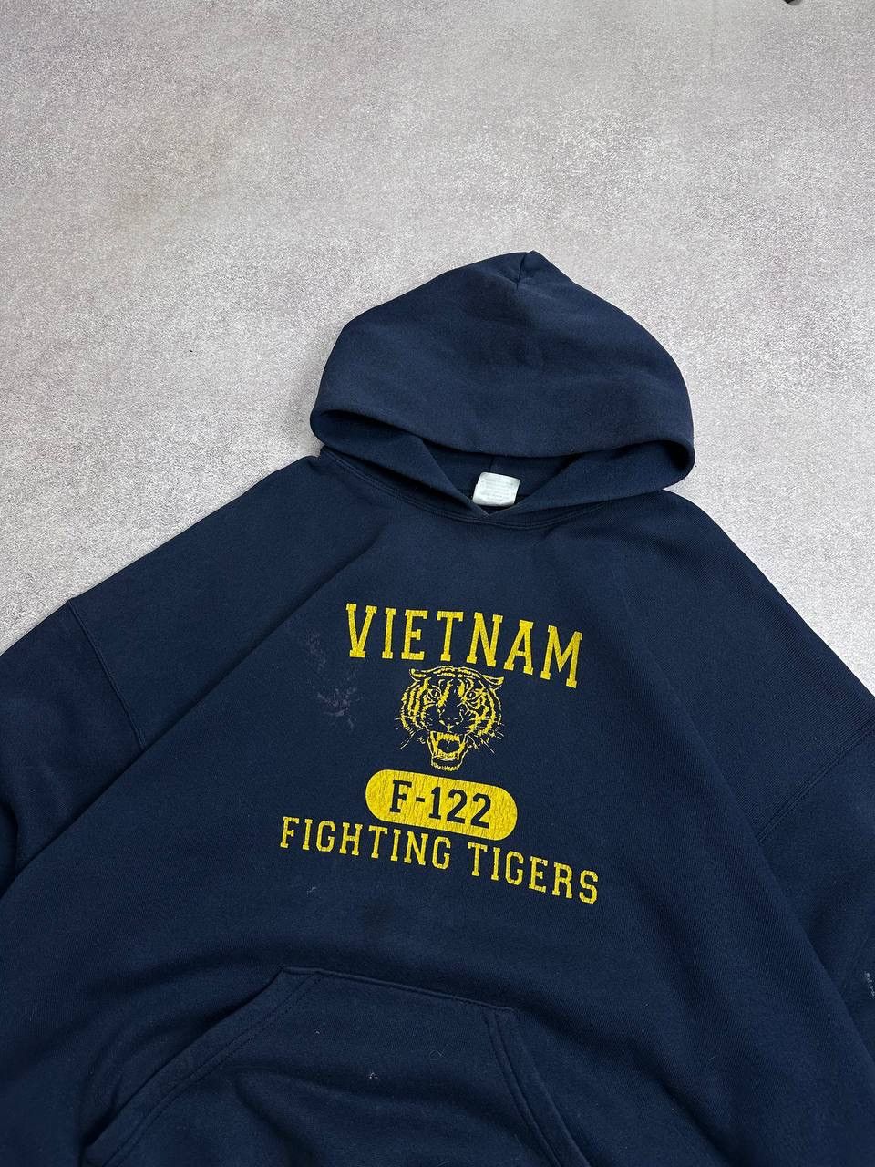 Vintage Vintage 90s Vietnam Fighting Tigers Boxy Hoodie XL Size US XL / EU 56 / 4 - 2 Thumbnail