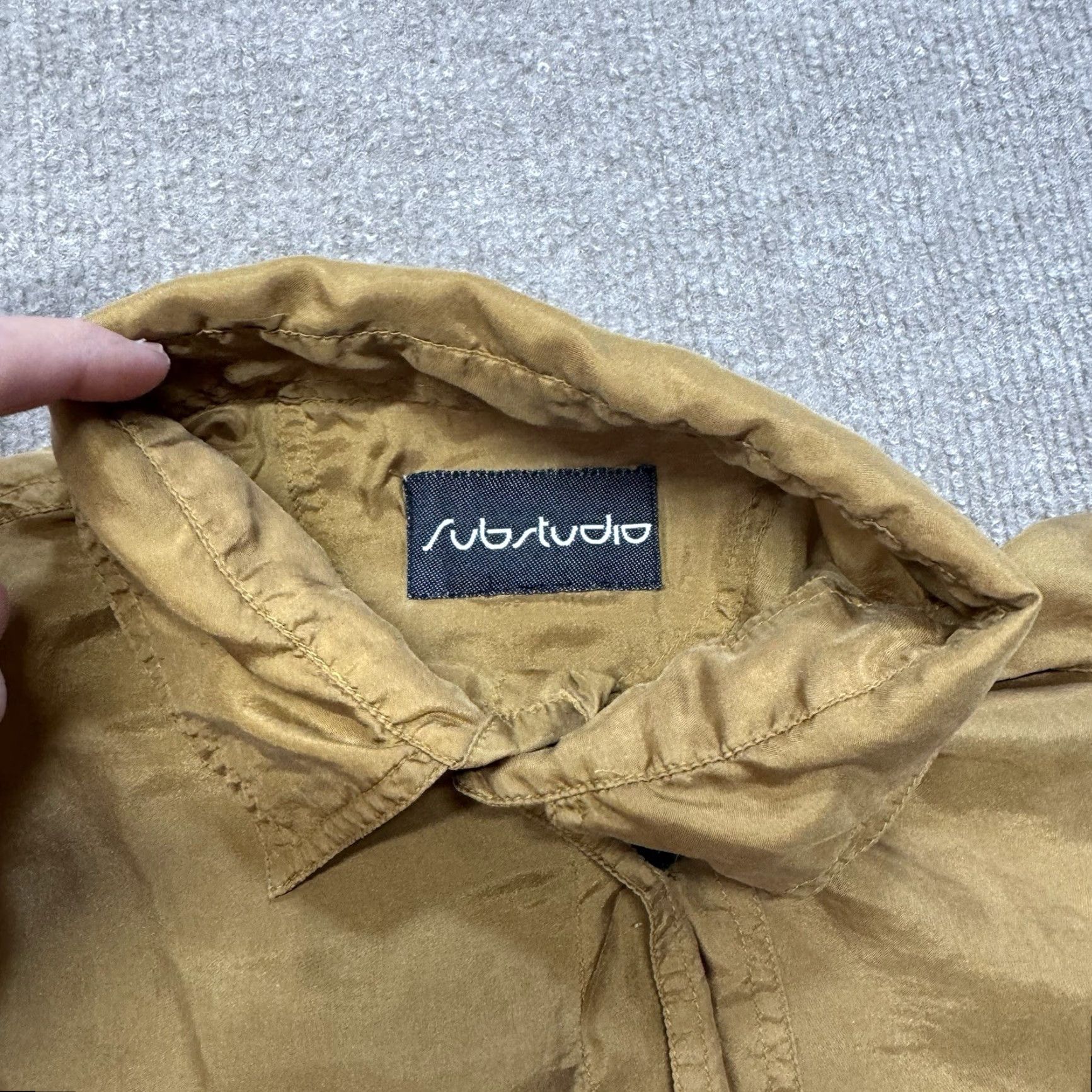 Vintage VINTAGE Substudio Silk Button-Up Shirt Mens L 80s Golden Brown Club Dance Rave Size US L / EU 52-54 / 3 - 3 Thumbnail