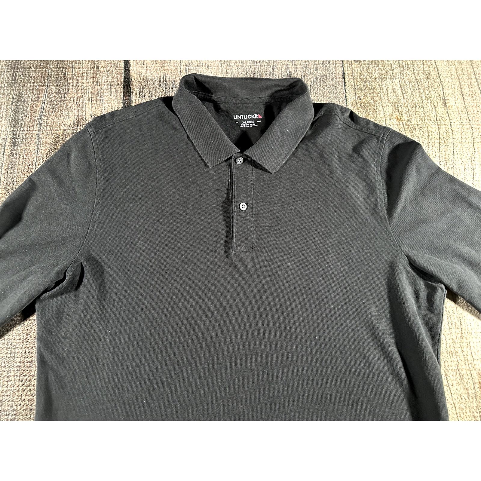 UNTUCKit UNTUCKit Avignon Black Polo Shirt Mens XL Long Sleeve Size US XL / EU 56 / 4 - 2 Thumbnail