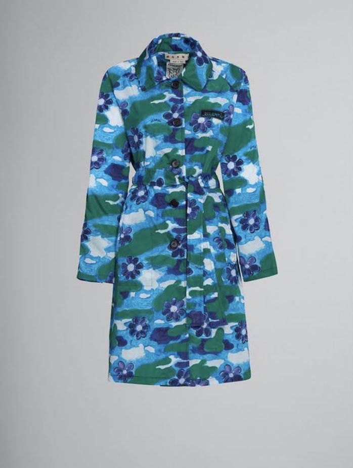 image of Marni O1W1Db10524 Print Midi Dress In Blue, Women's (Size 2XL)