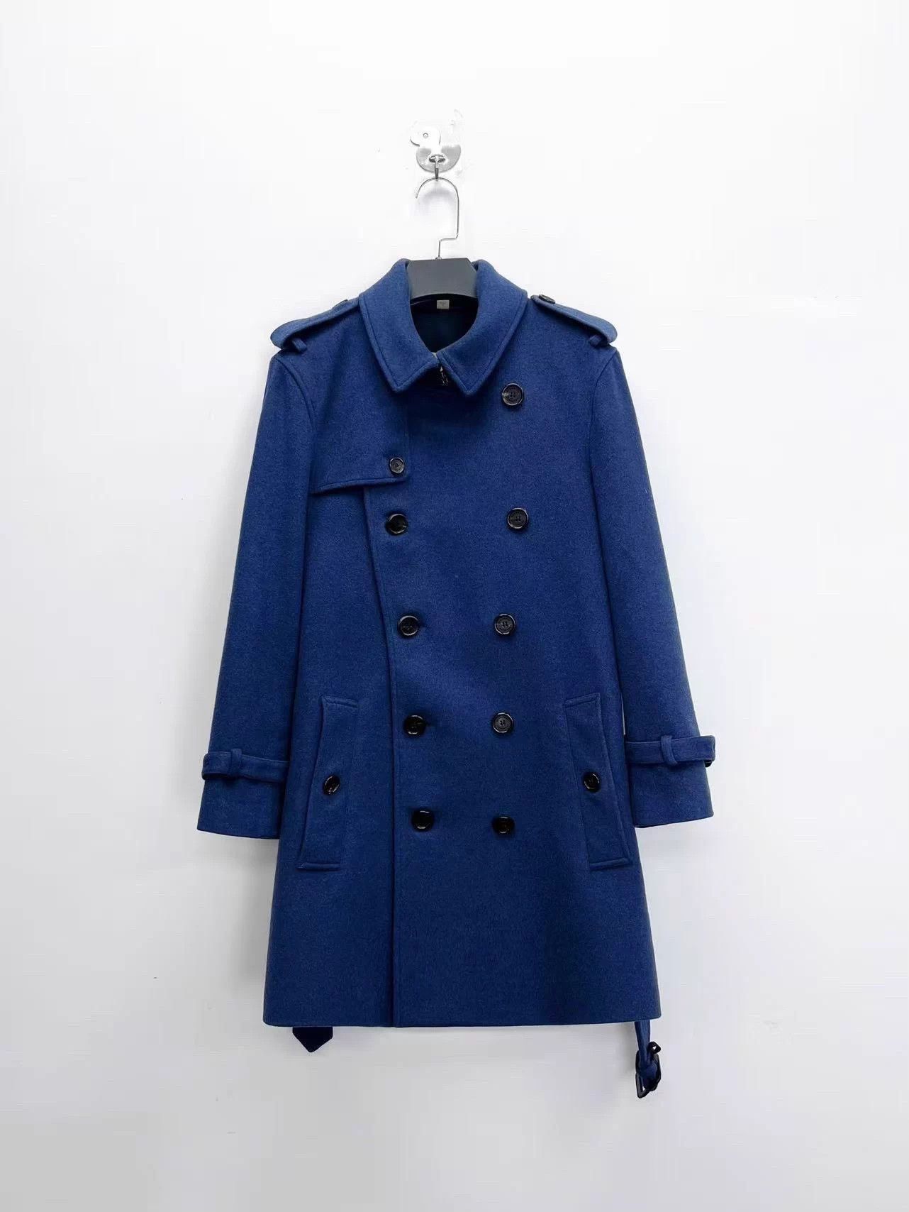 Burberry Burberry Blue Kensington Virgin Wool Belted Coat 46 Size XL / US 12-14 / IT 48-50 - 1 Thumbnail