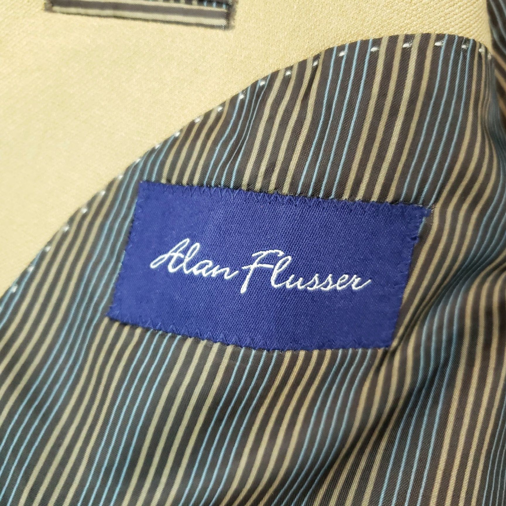 Vintage Alan Flusser Blazer Mens 42 Brown Single-Breasted Career Jacket Shirt? Size 42R - 7 Thumbnail