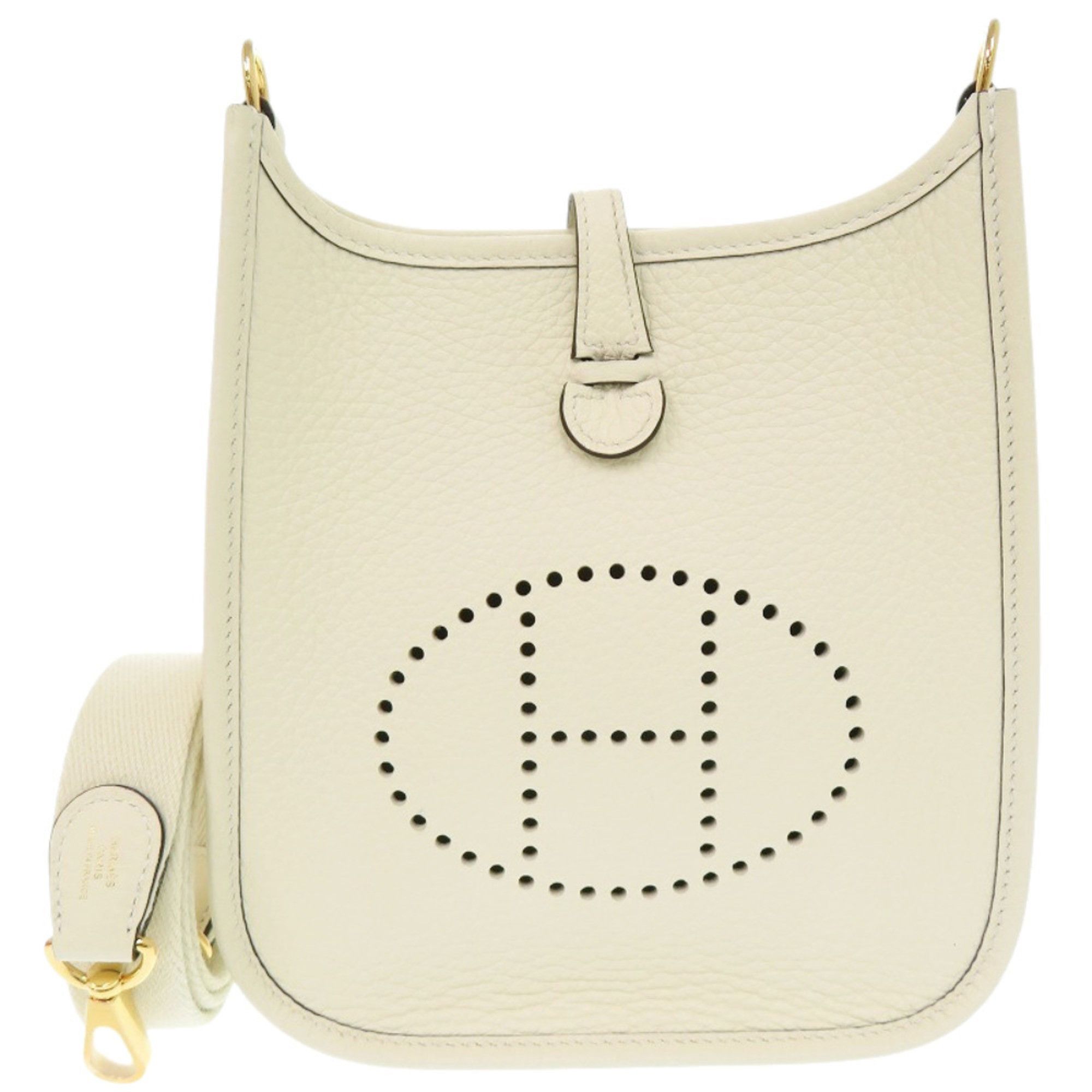 Hermes Hermes Evelyne TPM 16 Short Strap Taurillon Clemence Cream Shoulder Bag, K Stamp (2025), White, 0606HERMES Size ONE SIZE - 1 Thumbnail