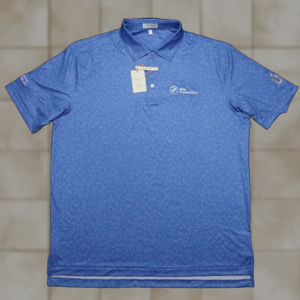 Peter Millar Shirt Men Extra Large Blue A Shot Performance BMW Championship NWT