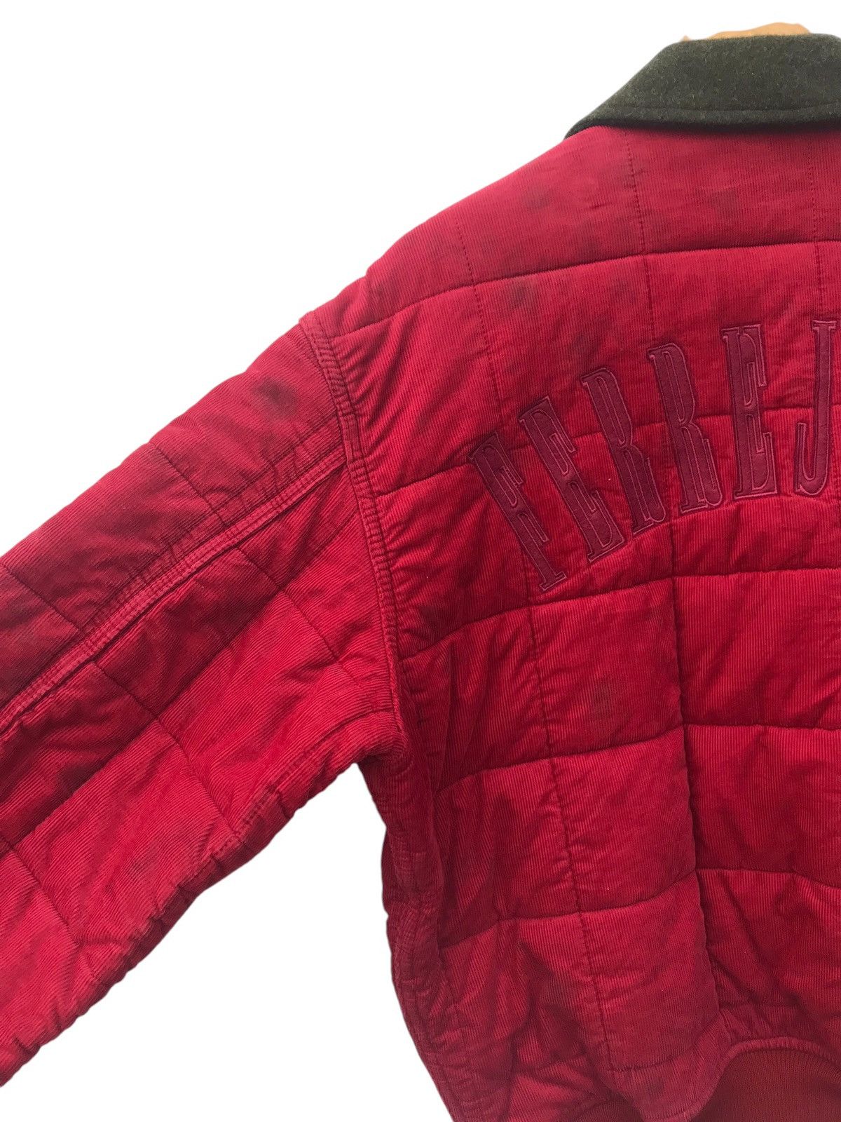 Ferre Ferre Jeans Italy Bombers Corduroy Spellout Jacket (STAINS) Size US M / EU 48-50 / 2 - 13 Thumbnail