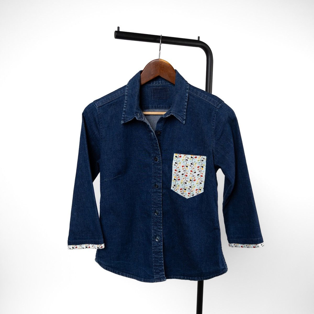 Levi's Vintage Clothing Levis Womens Vintage Denim Shirt Dark Blue 3/4 Sleeve Button Size S / US 4 / IT 40 - 1 Thumbnail