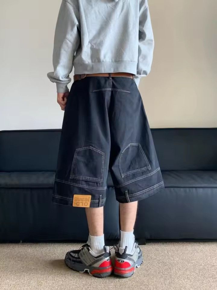 Jean Reversed Wide Leg Jorts, Baggy Denim Shorts Size US 34 / EU 50 - 3 Thumbnail