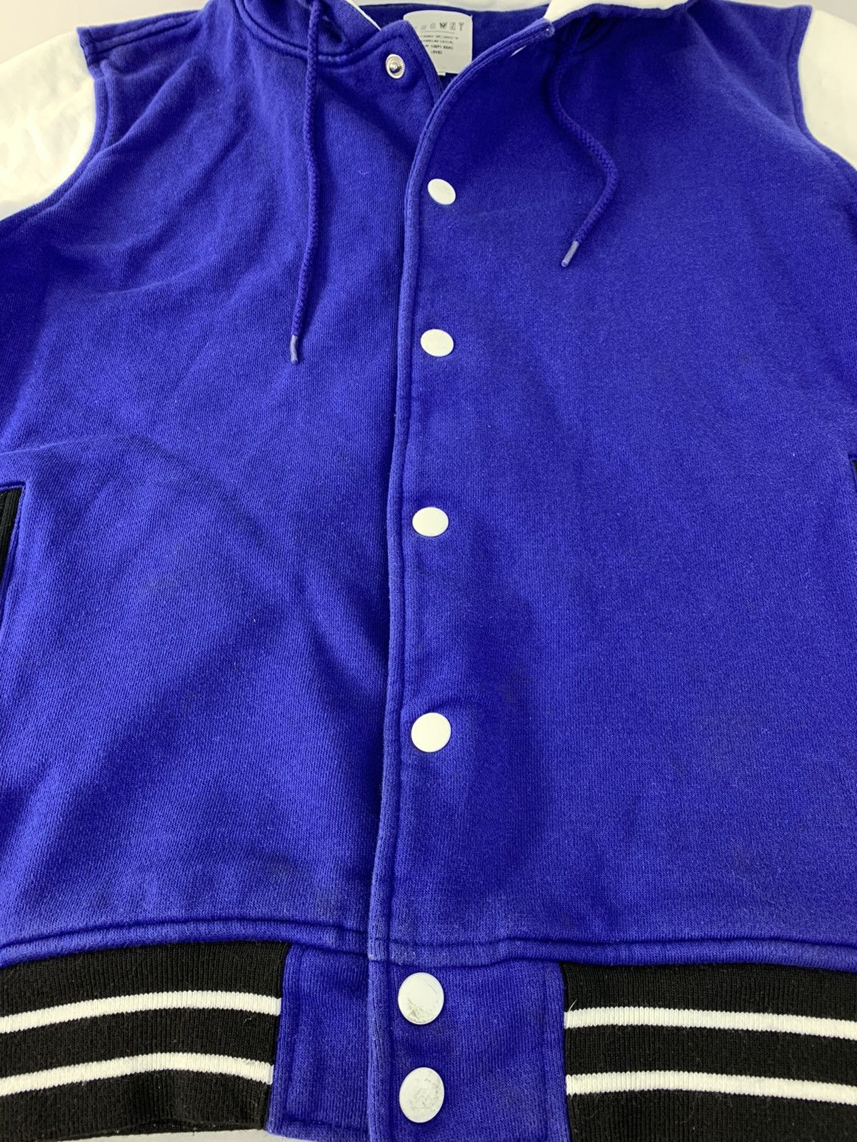 Japanese Brand Browny Simple Varsity Bomber Hooded Jacket Snap Button Size M / US 6-8 / IT 42-44 - 3 Thumbnail