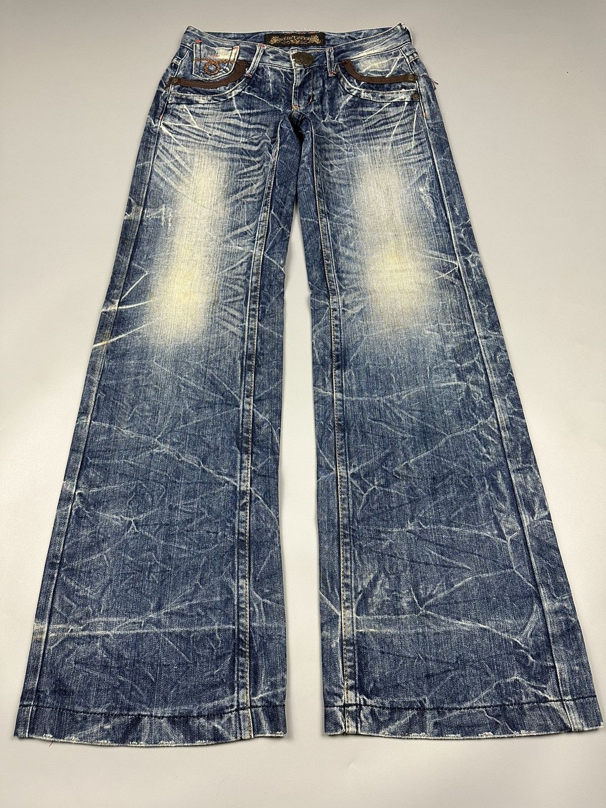 🔥Rare🔥Red Pepper Whiskered Baggy Flared Jeans