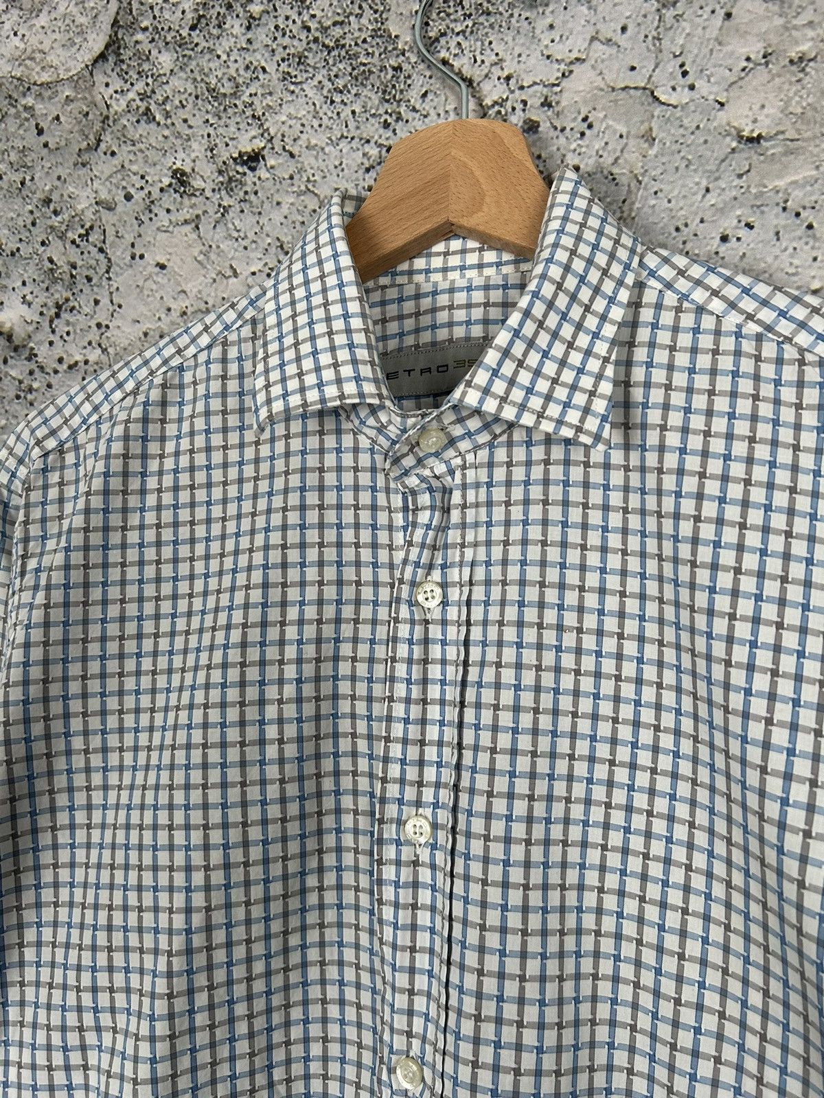 Etro Vintage Etro Checkered Shirt Button Ups Luxury Designer Rare Size US M / EU 48-50 / 2 - 3 Thumbnail
