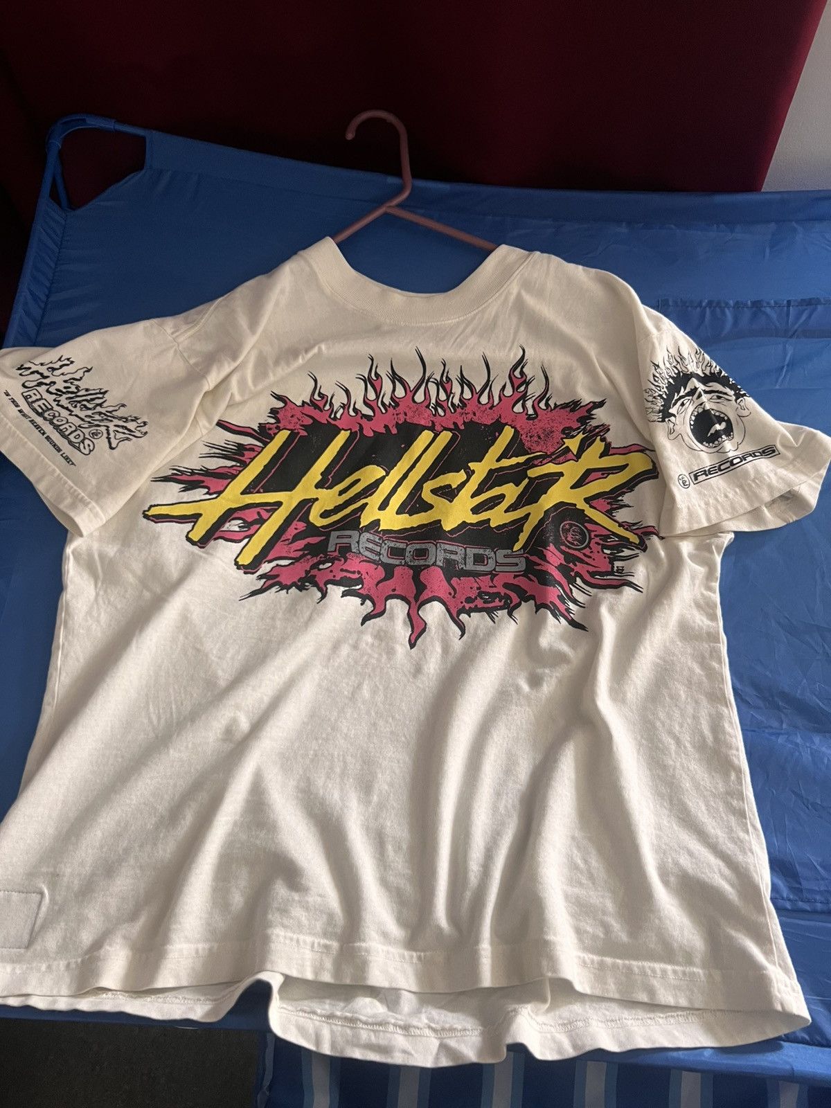 HELLSTAR HELLSTAR 'Records' White Tee | Grailed