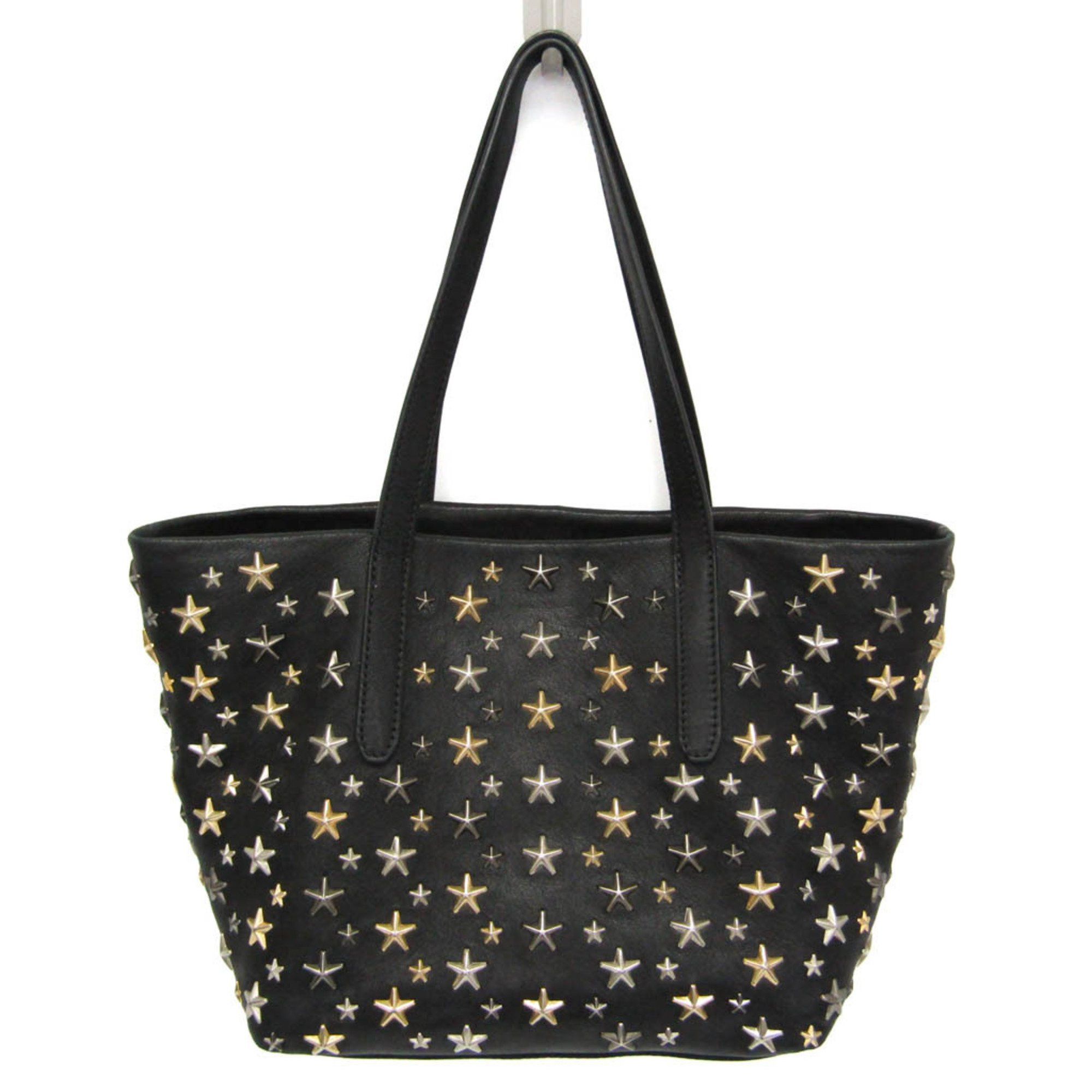Jimmy Choo Jimmy Choo Women's Leather Studded Tote Bag Black Size ONE SIZE - 1 Thumbnail
