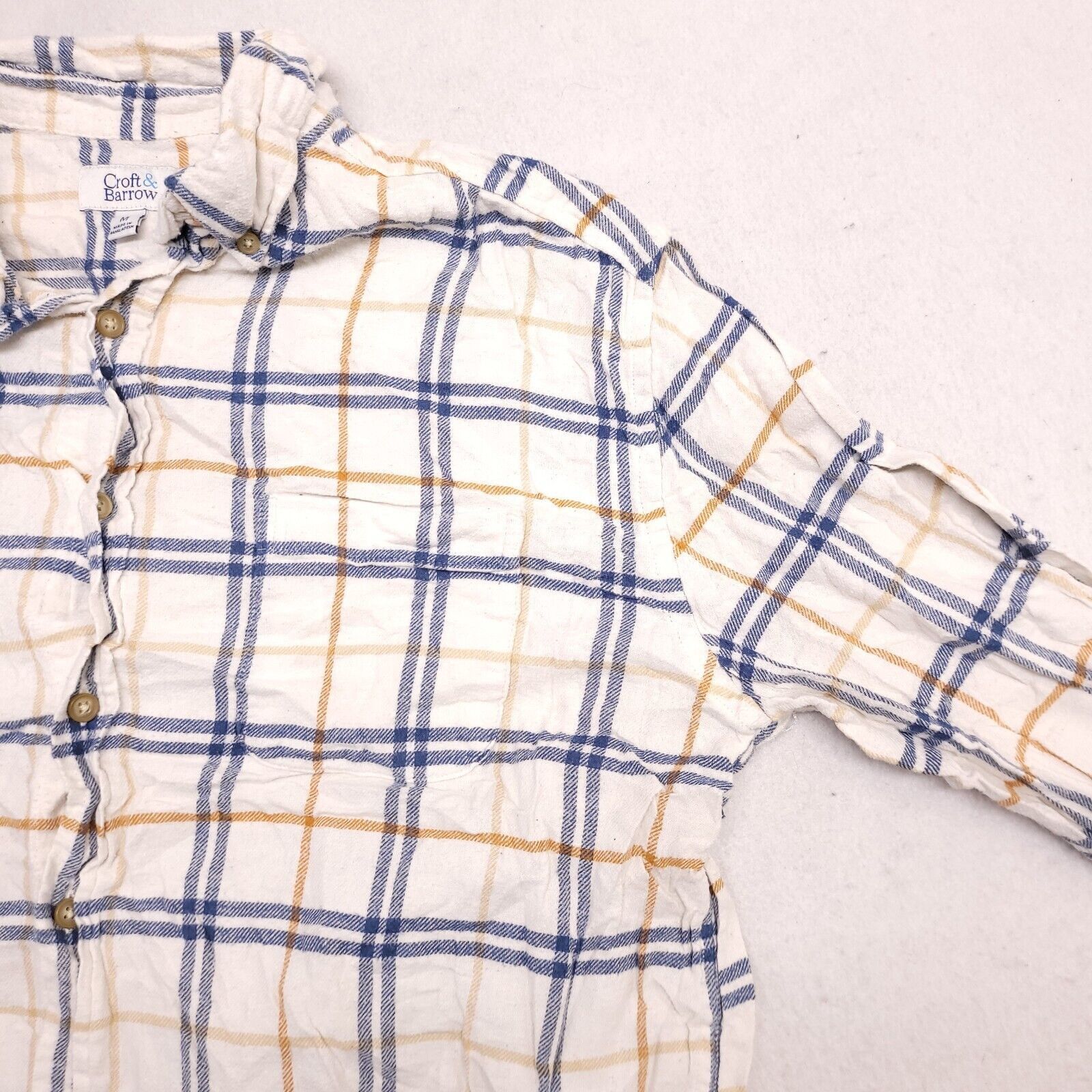 Croft & Barrow Croft & Barrow Windowpane Flannel Shirt Mens Size M White Size US M / EU 48-50 / 2 - 5 Thumbnail
