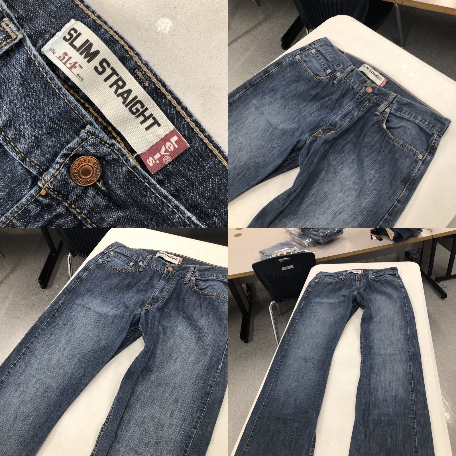 Levi's VINTAGE Levis 514 Jeans Mens 34x34 Slim Straight Denim Blue Cotton Zip 5-Pocket Logo Size US 34 / EU 50 - 8 Thumbnail