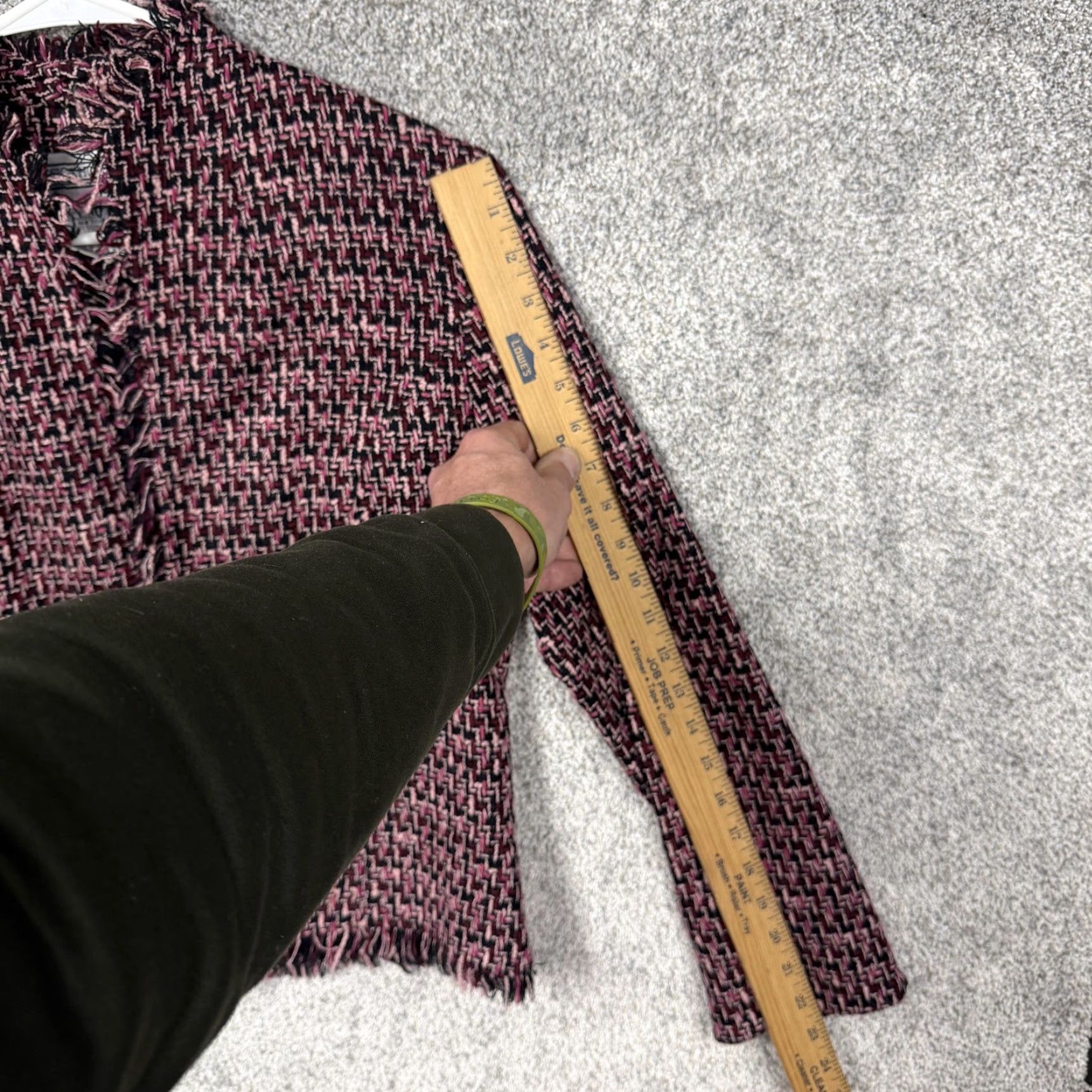 Vintage VTG Jessica Howard Blazer Women 8 Pink Black Tweed Frayed Dark Academia Check 90s Vintage Office Wear Women's Blazer Size M / US 6-8 / IT 42-44 - 3 Thumbnail
