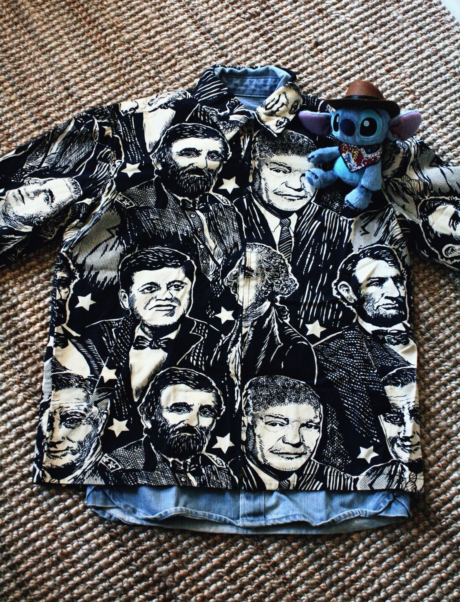 Other Rare Woodcut US Presidents All-Over Print Shirt Jacket Size US XS / EU 42 / 0 - 1 Thumbnail