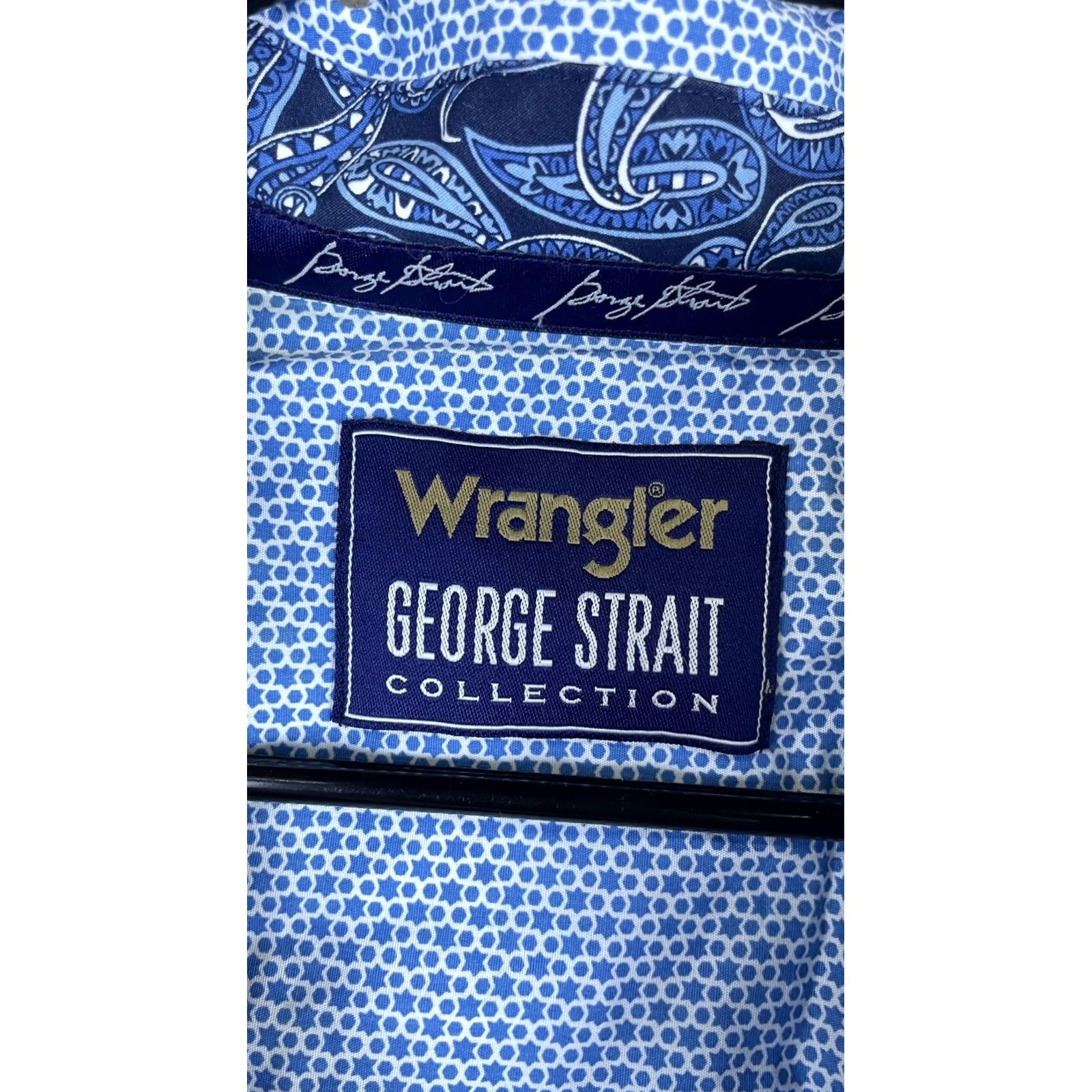 Wrangler Wrangler Shirt Mens XL Blue Geometric Short Sleeve Button Western Size US XL / EU 56 / 4 - 3 Thumbnail
