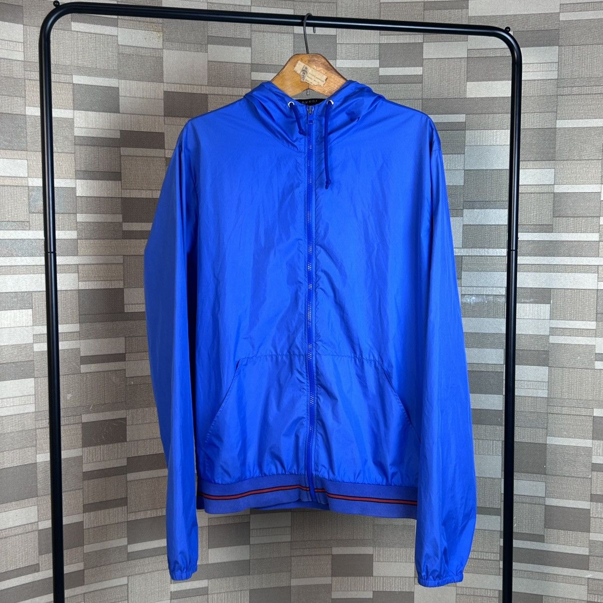 Gucci Luxury Gucci Light Jackets Jaquard Blue Rain Coat Size US L / EU 52-54 / 3 - 1 Thumbnail