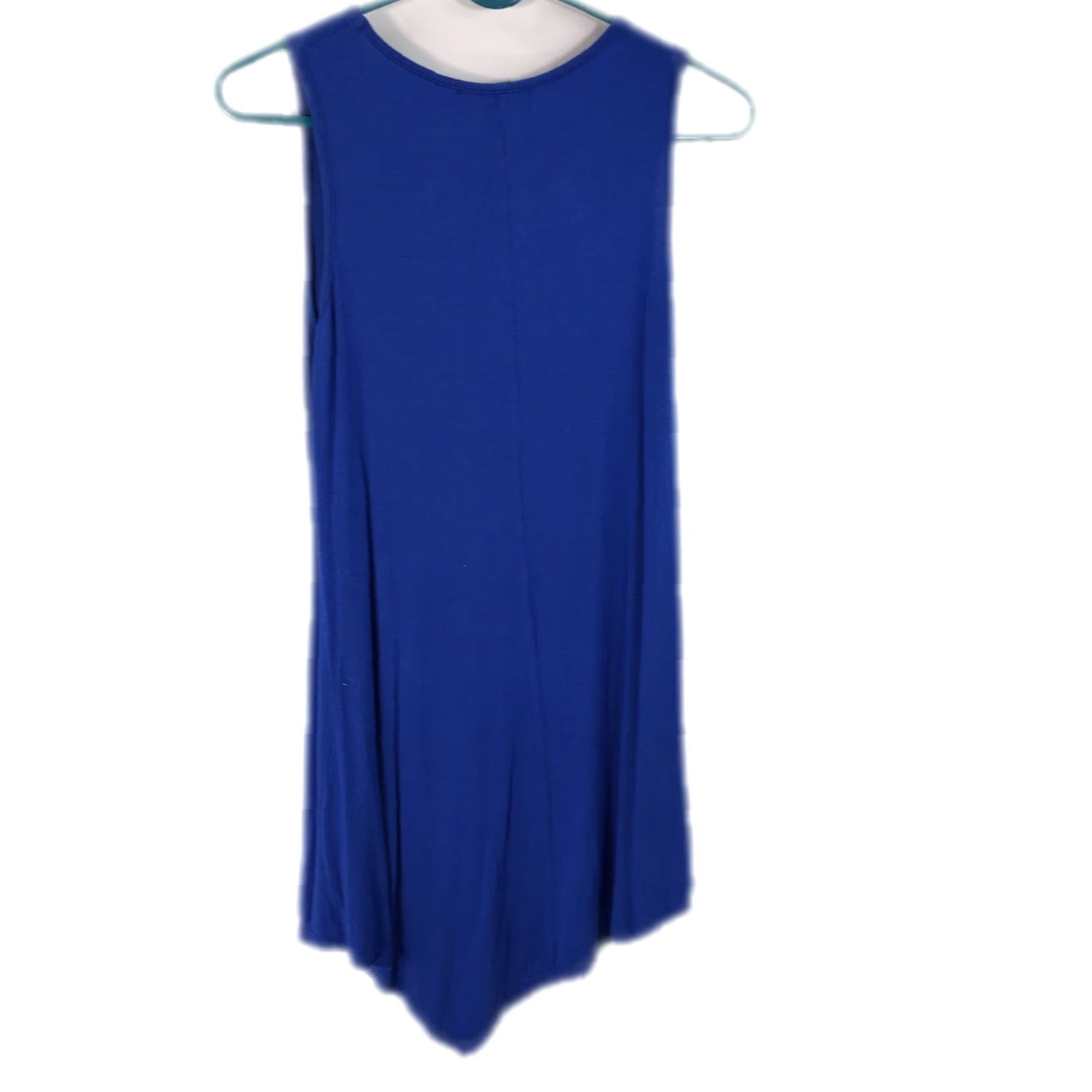 Vintage BY JOHNNY Women's Blue Sleeveless Tunic Tank Top Medium - Scoop Neck Casual Beach Classic Size M / US 6-8 / IT 42-44 - 2 Thumbnail