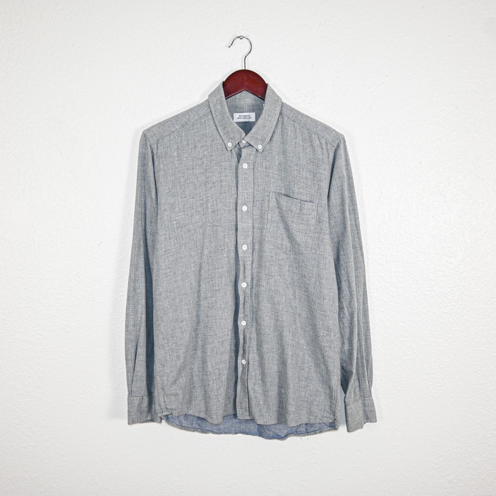 Saturdays NYC Saturdays NYC Button down Shirt Gray micro blue pin dot Size US M / EU 48-50 / 2 - 1 Thumbnail