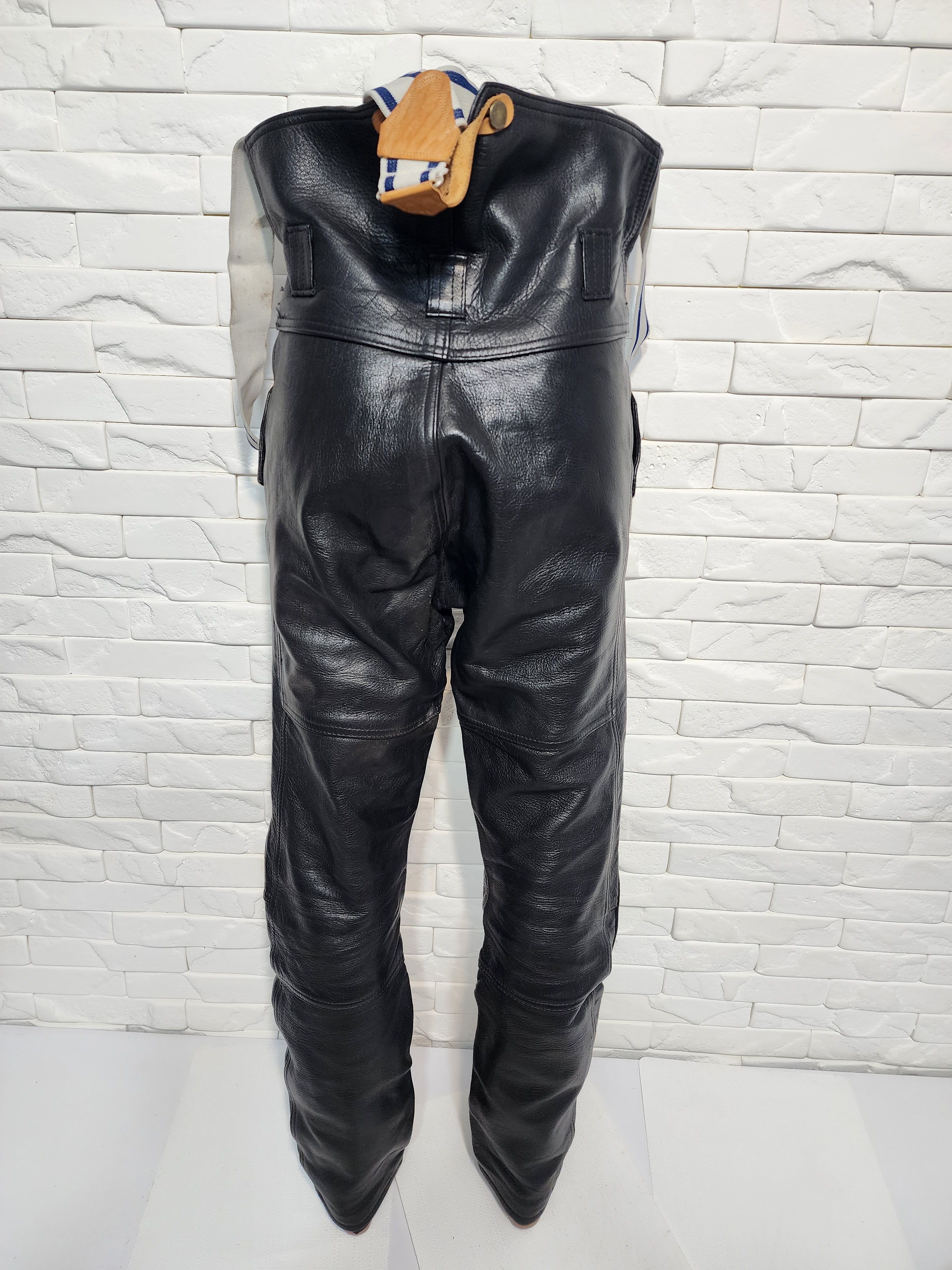 Genuine Leather Men's leather black biker pants. Size US 32 / EU 48 - 5 Thumbnail